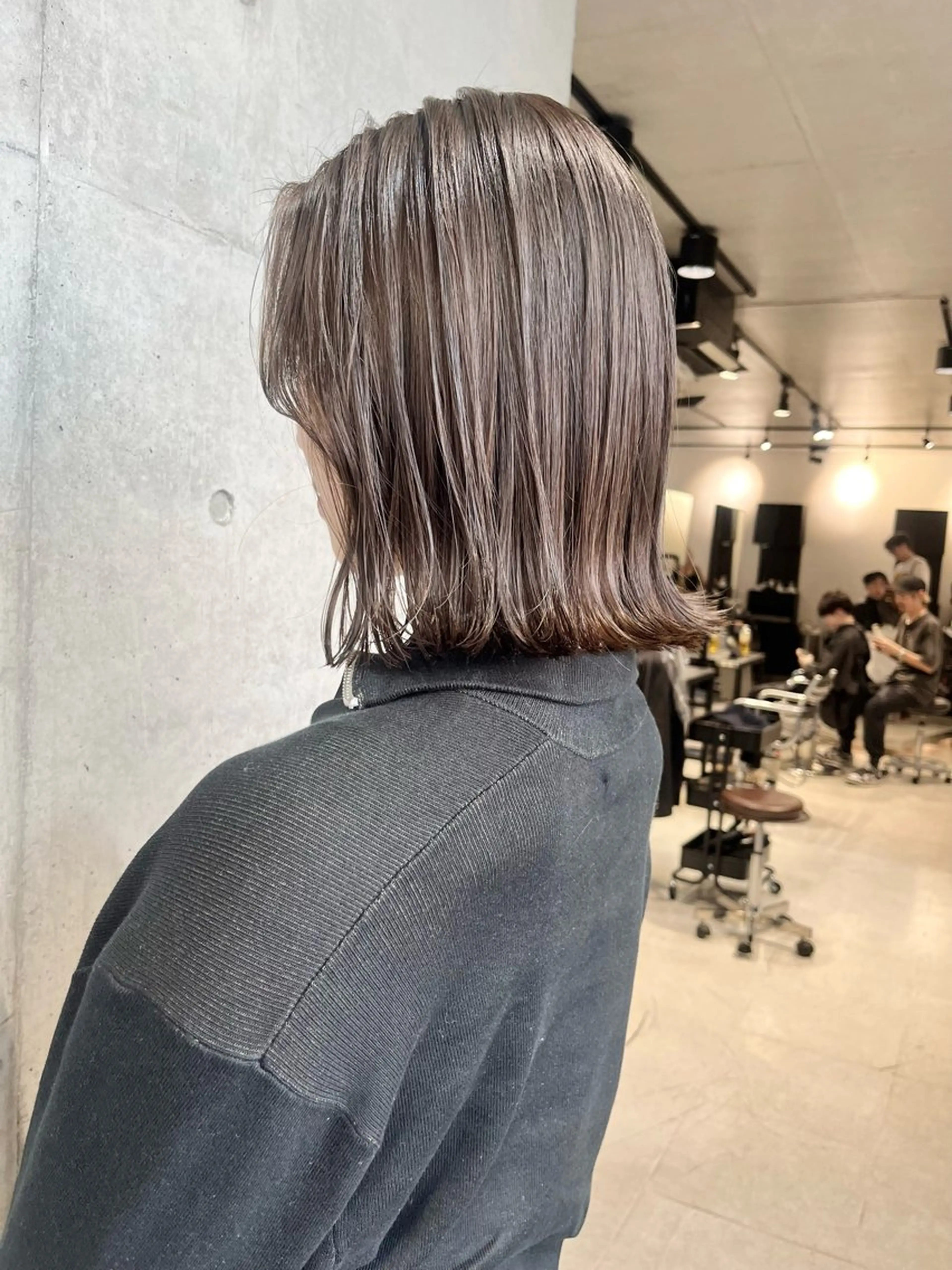 セミロング カラー パーマ ヘアアレンジ カット ヘアカラー トリートメント ヘアセット 透明感/オリーブ/ グレージュ/YUKAのヘアスタイル