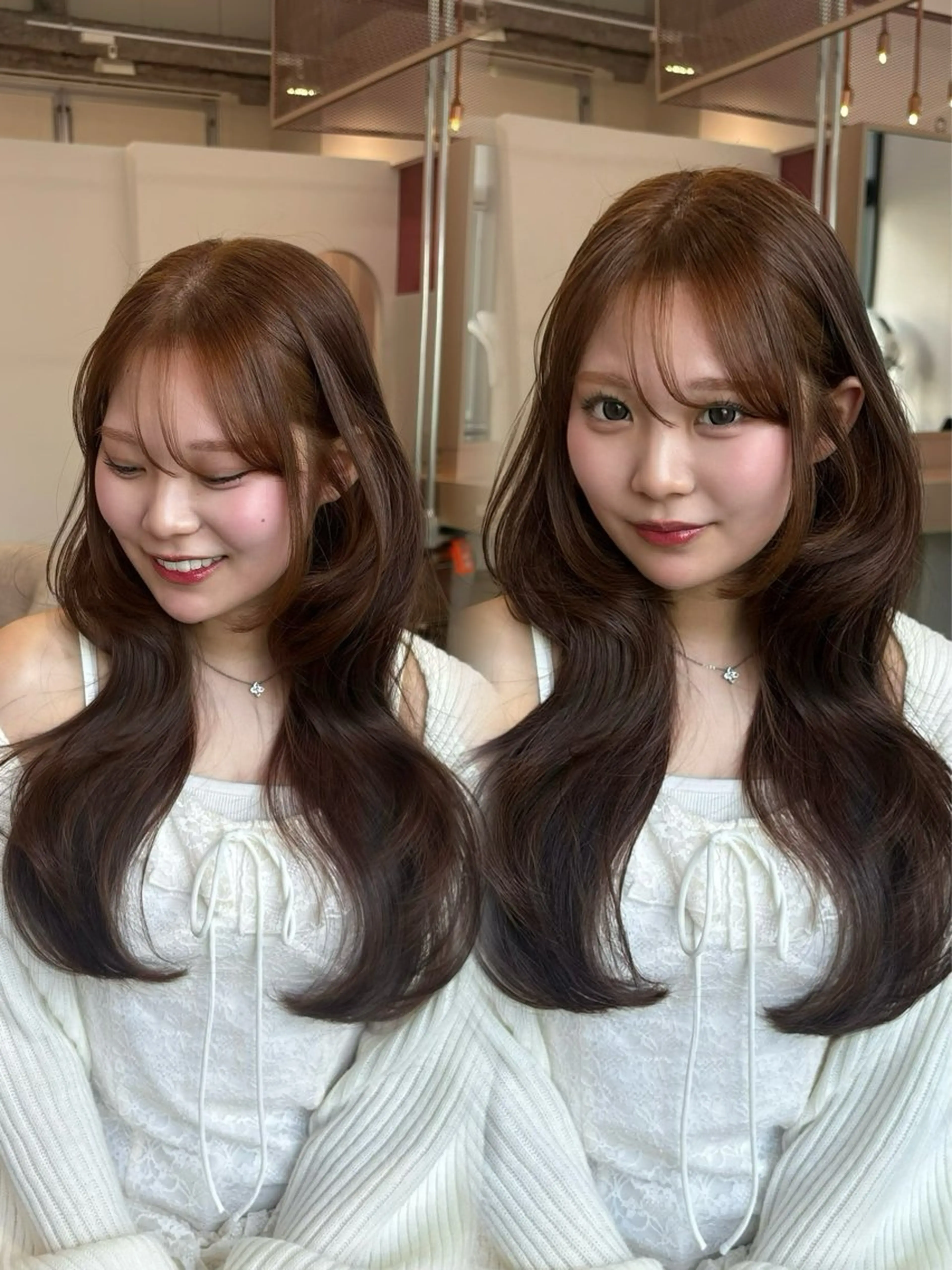 ロング 韓国風ヘア Wixy mimi所属・Miu 名古屋カット ミディアム/ピンク髪のヘアスタイル