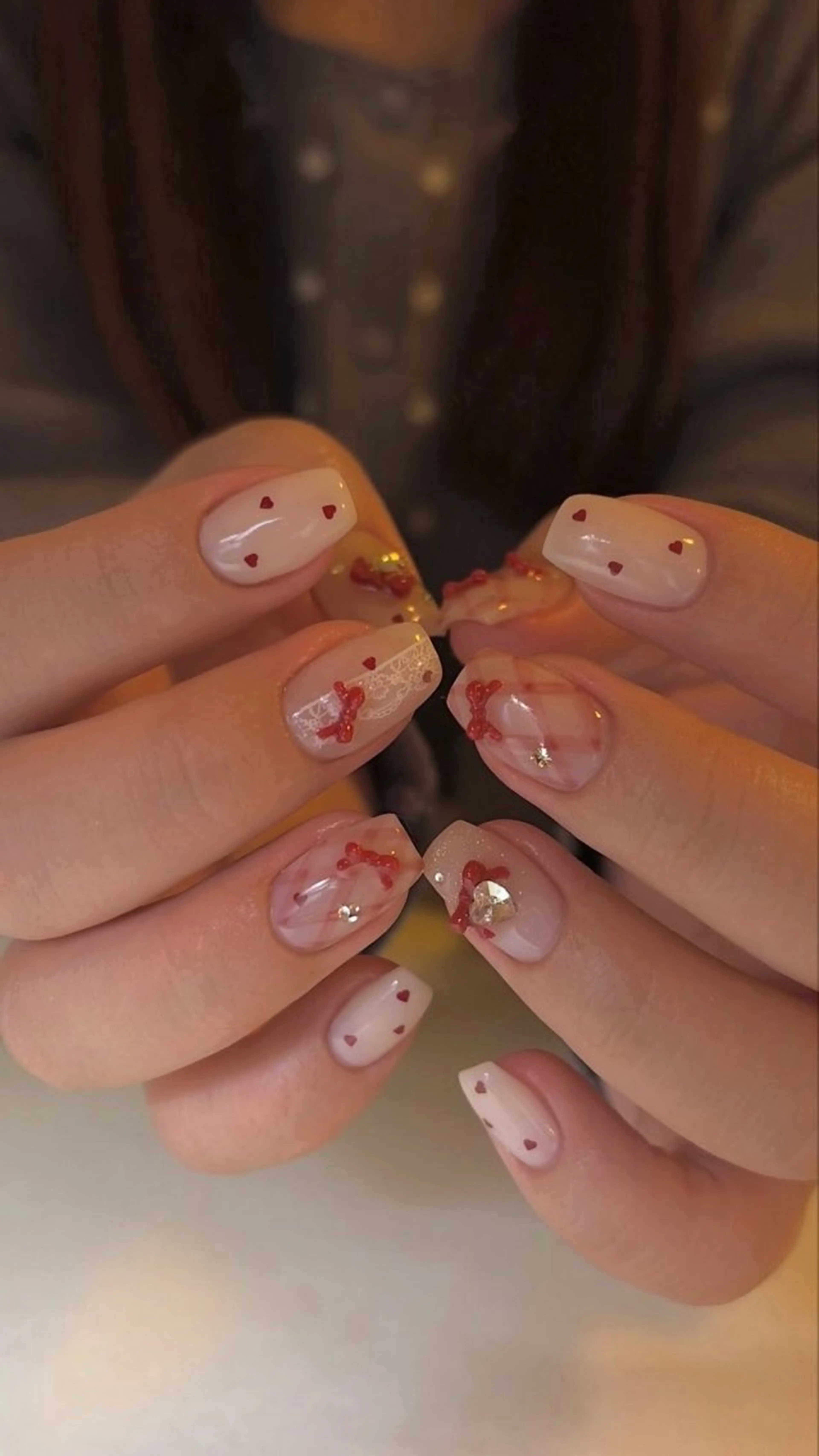 ネイル チークネイル フットネイル フレンチネイル グラデーション 韓国ネイル ハンドネイル Ribbonnail salonのネイルデザイン
