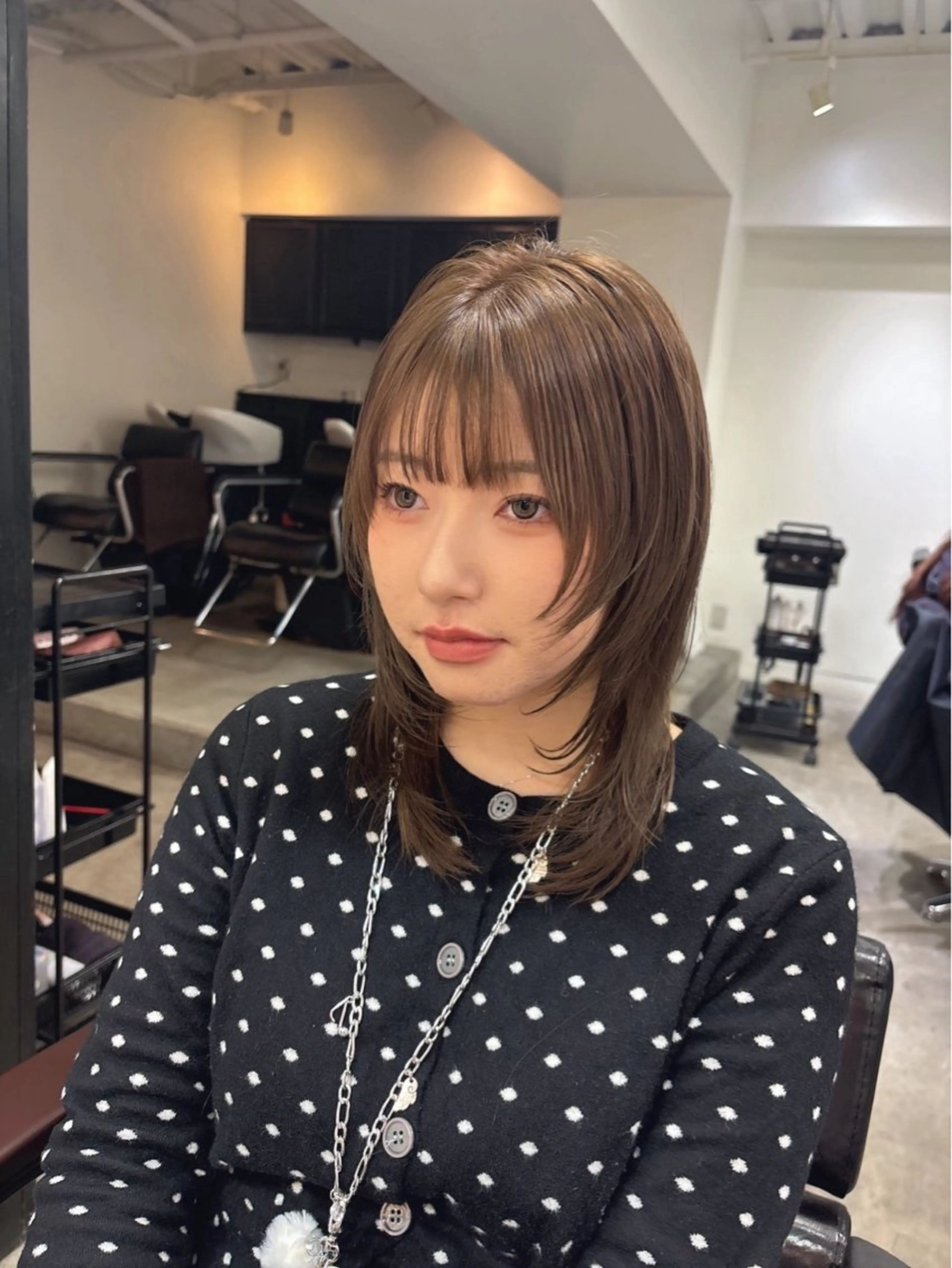 ミディアム カラー レイヤーカット 小顔カット カット ヘアカラー トリートメント ボブ/レイヤー/透明 感カラー/Dai🌿のヘアスタイル