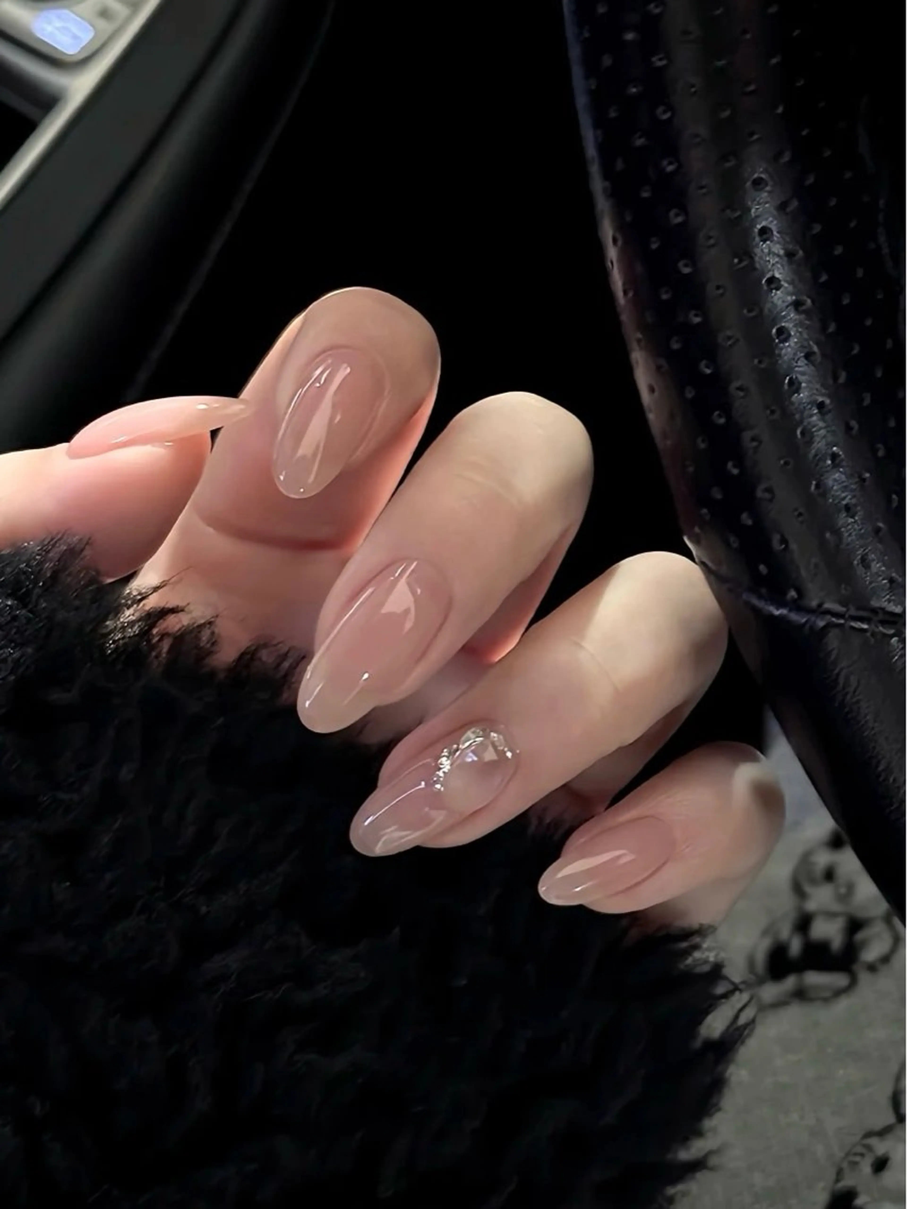 ネイル フラワーネイル フレンチネイル ジェルネイル ガラスフレンチ ハート ハンドネイル BabyYouMi nailのネイルデザイン