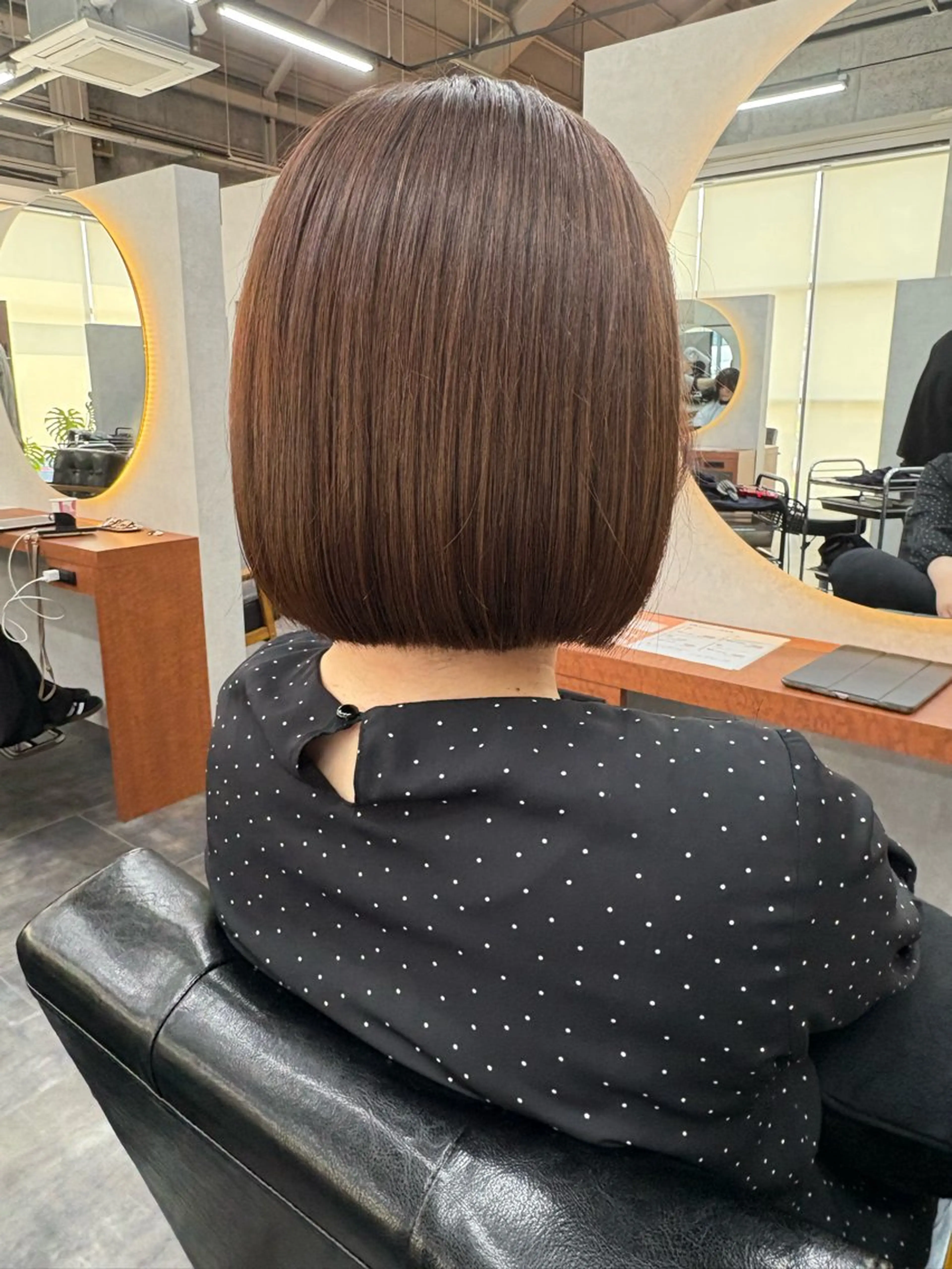 ミディアム カット ヘアカラー 佐藤 菜穂のヘアスタイル