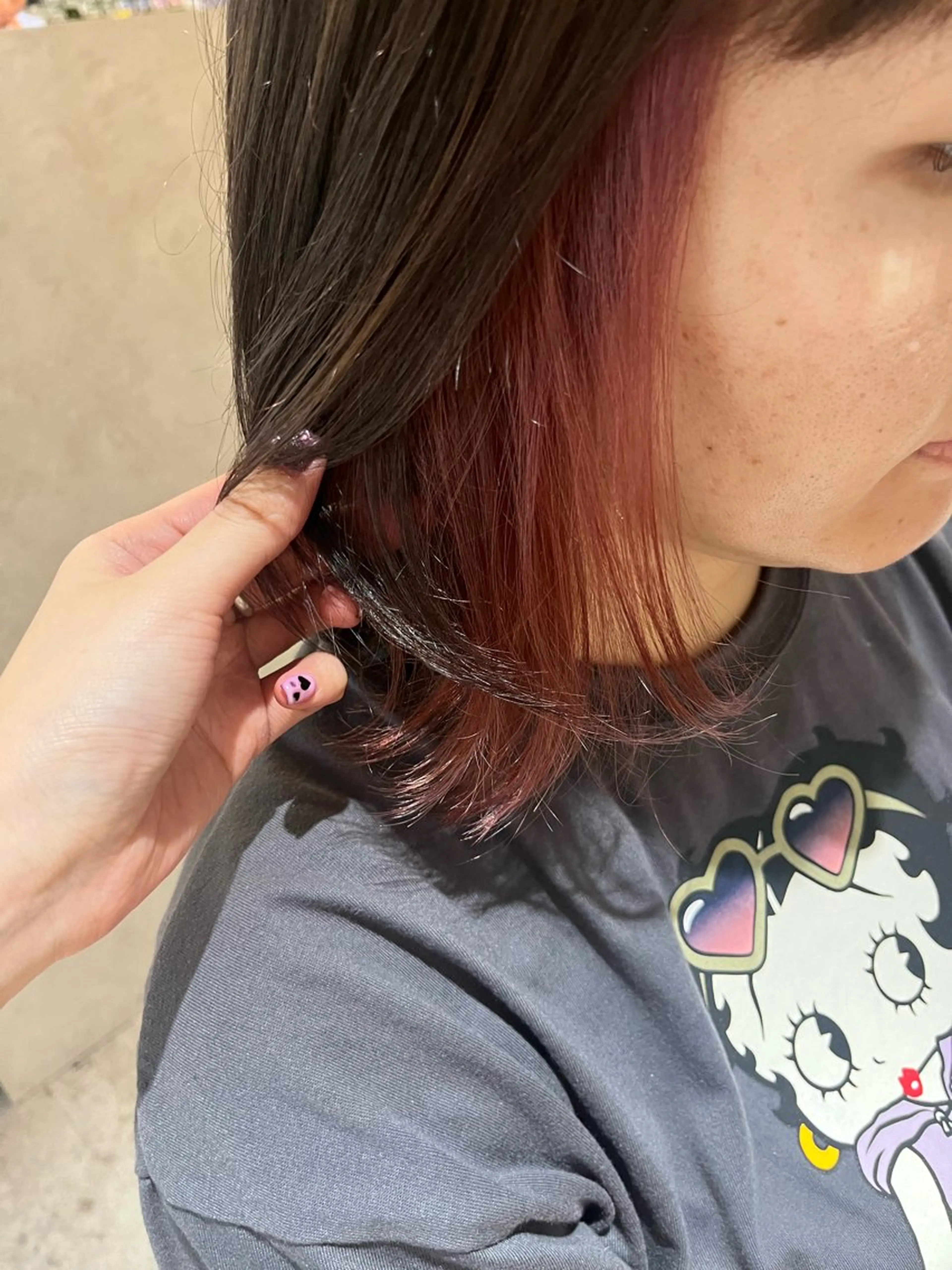 ミディアム カラー ピンクカラー 暖色カラー/ ヘアセット🌛櫻井舞のヘアスタイル