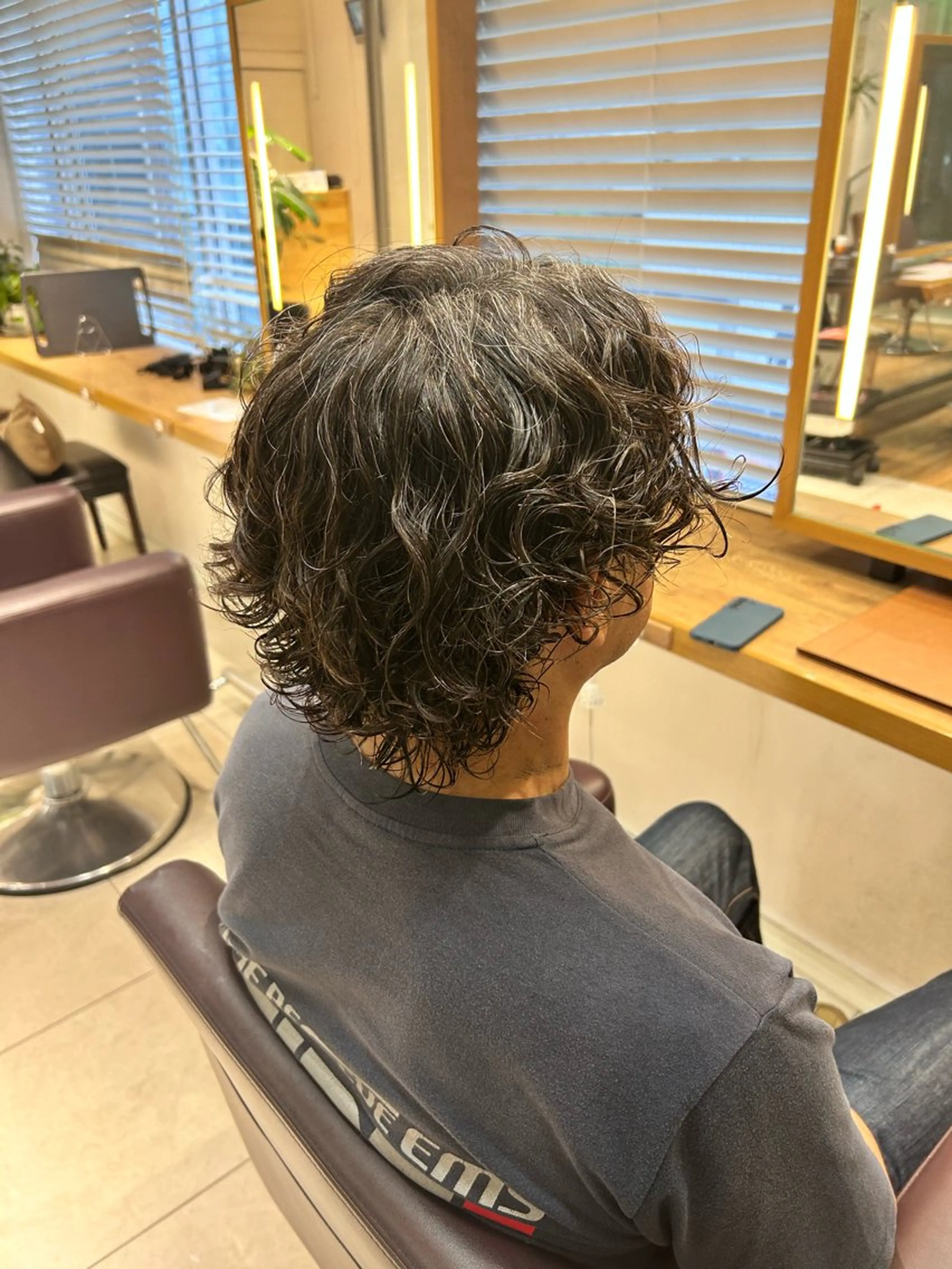 パーマ メンズ カット パーマ ♛︎ きっか ♛︎ ヘアアレンジ🩵のヘアスタイル