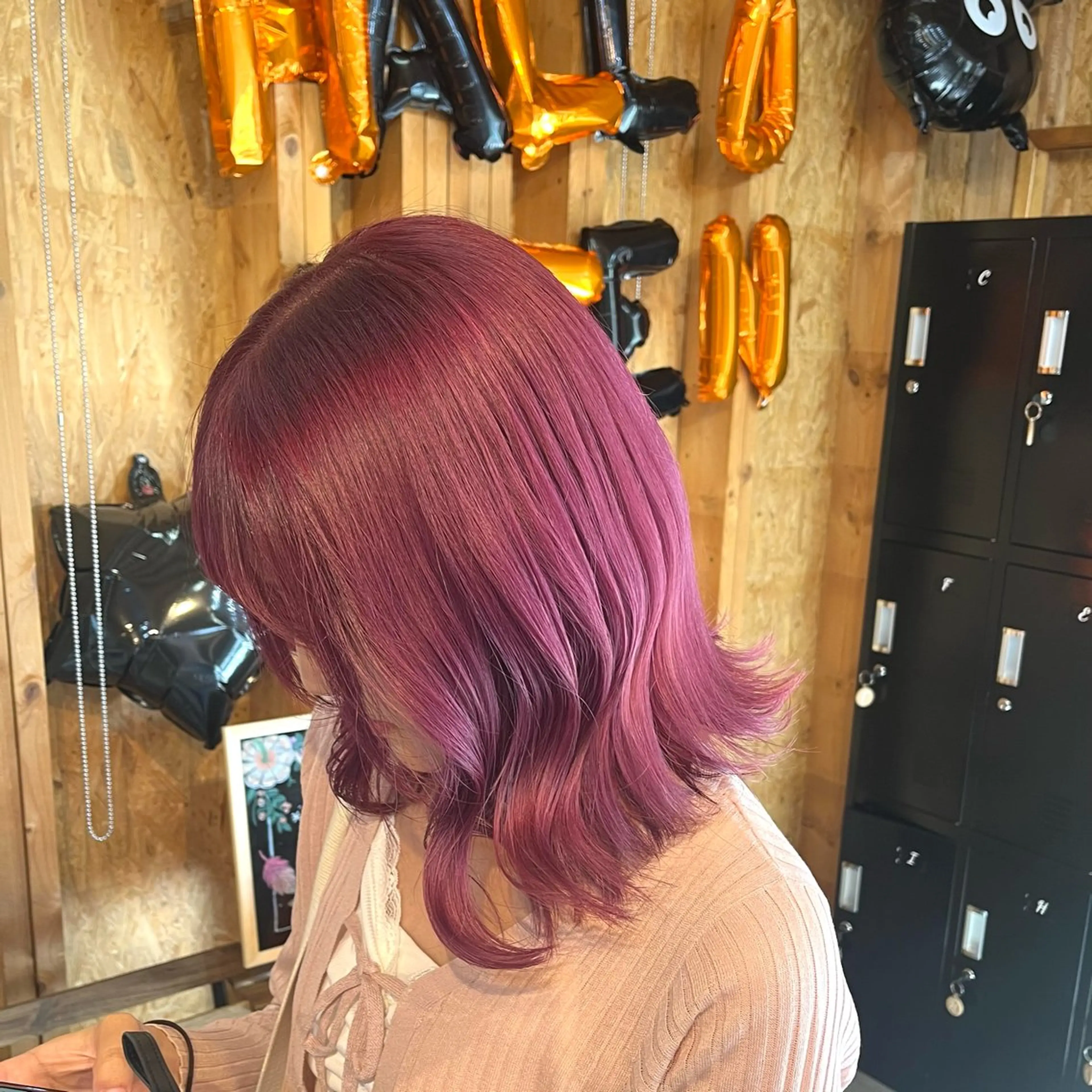 カラー まろみ暖色×ボブ ×chia🕯のヘアスタイル