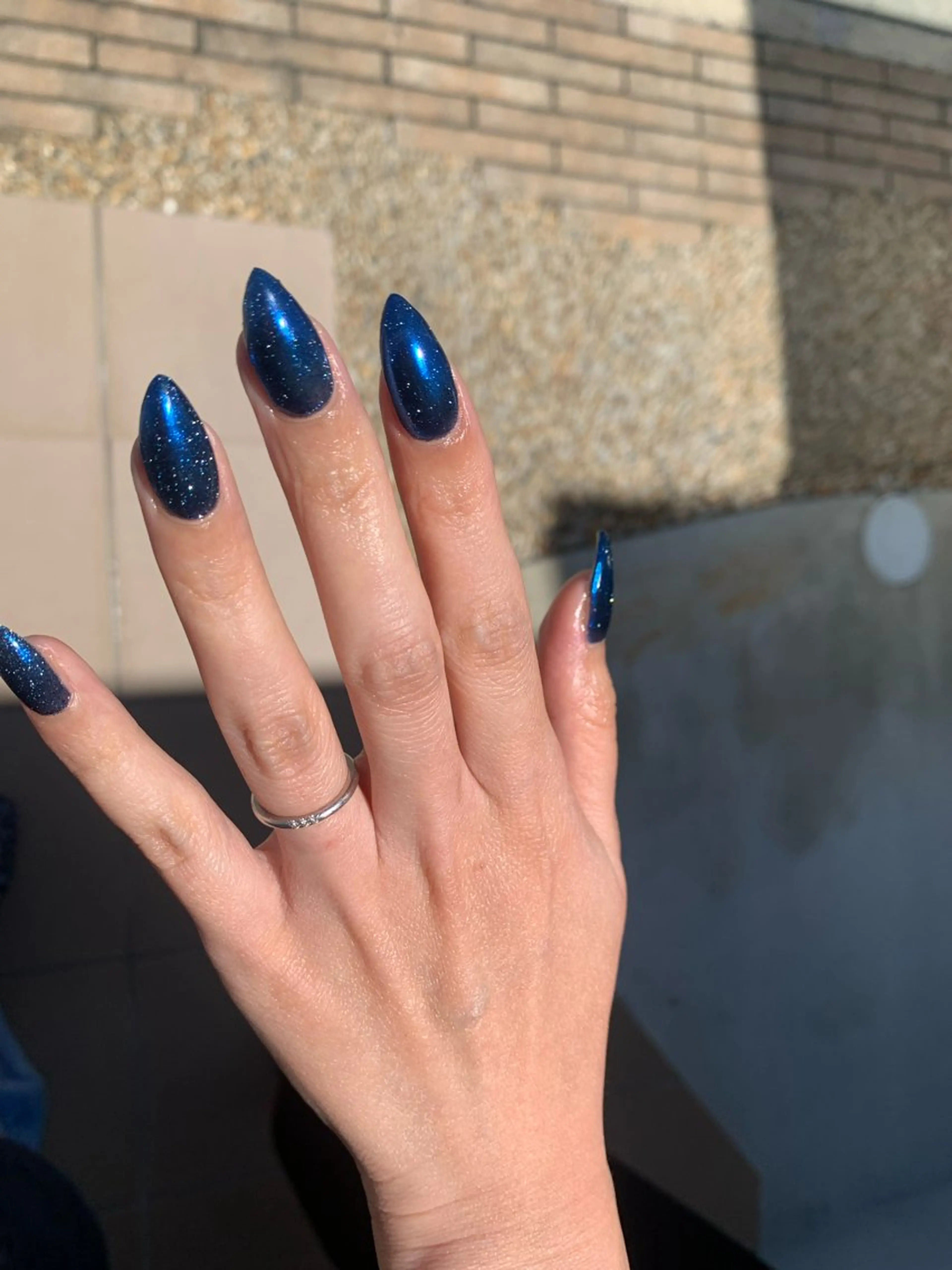 ネイル ブルー ミラーネイル Coconail 恭子のネイルデザイン