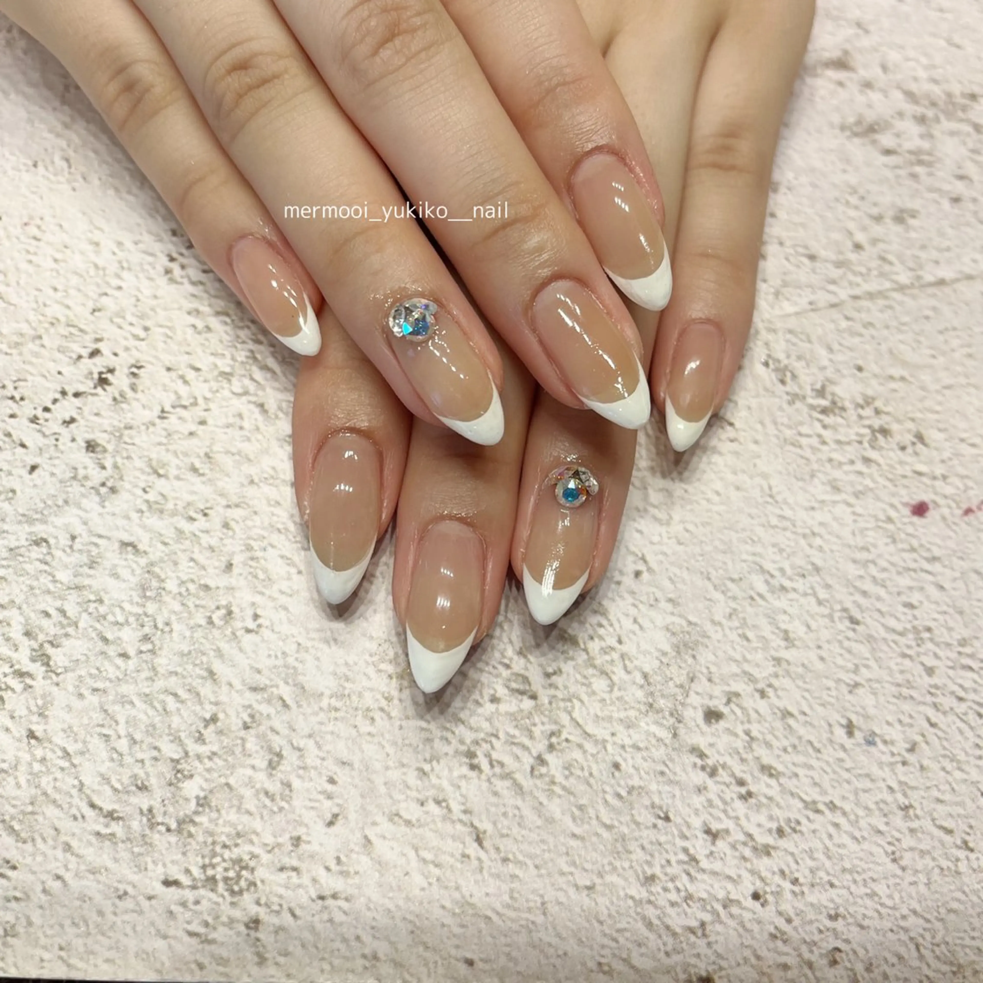 ネイル アートネイル フレンチネイル ジェルネイル 韓国ネイル ロングネイル ハンドネイル mermooi所属・melumooi nailのネイルデザイン