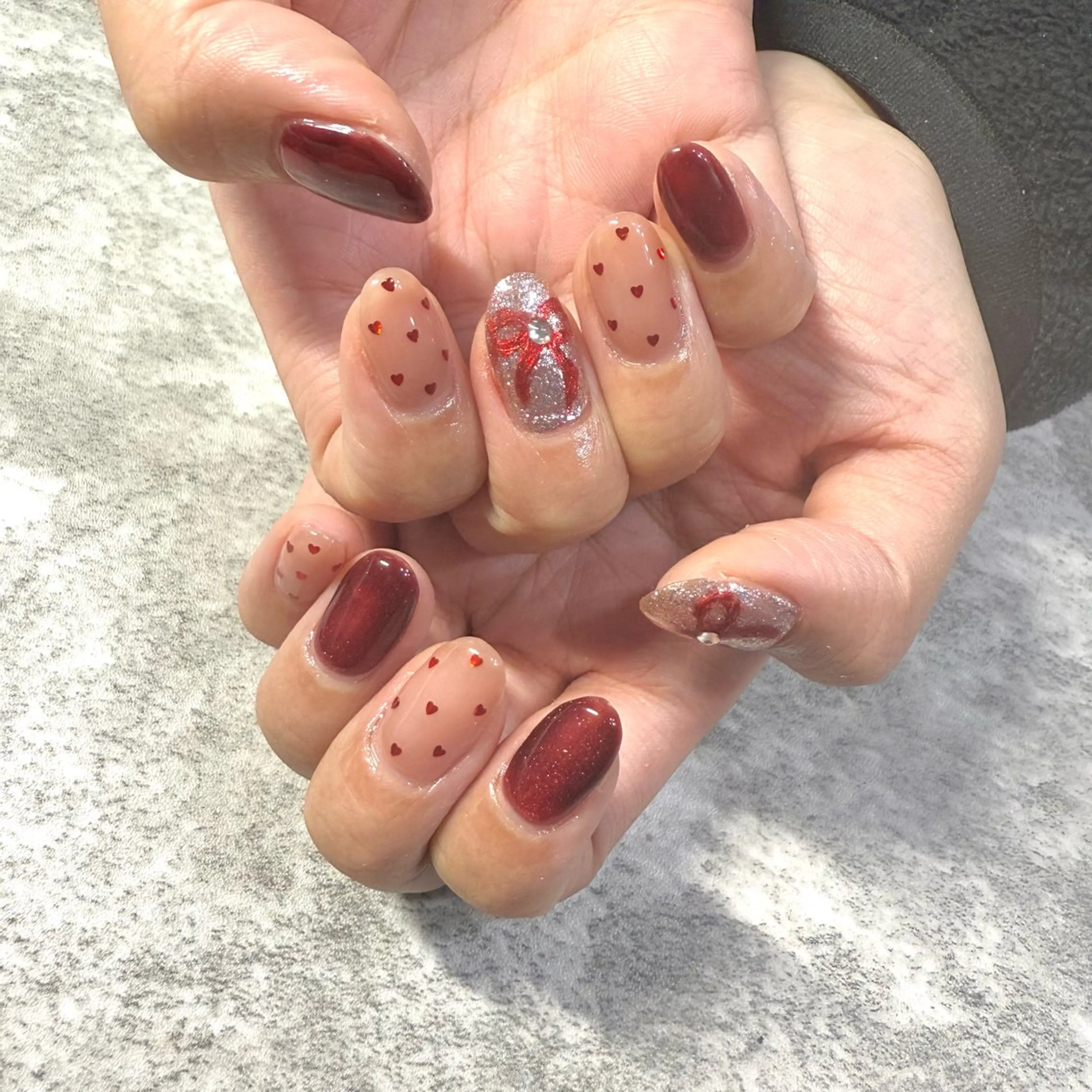 ネイル ハート バレンタイン ハンドネイル ★Rinail... .のネイルデザイン