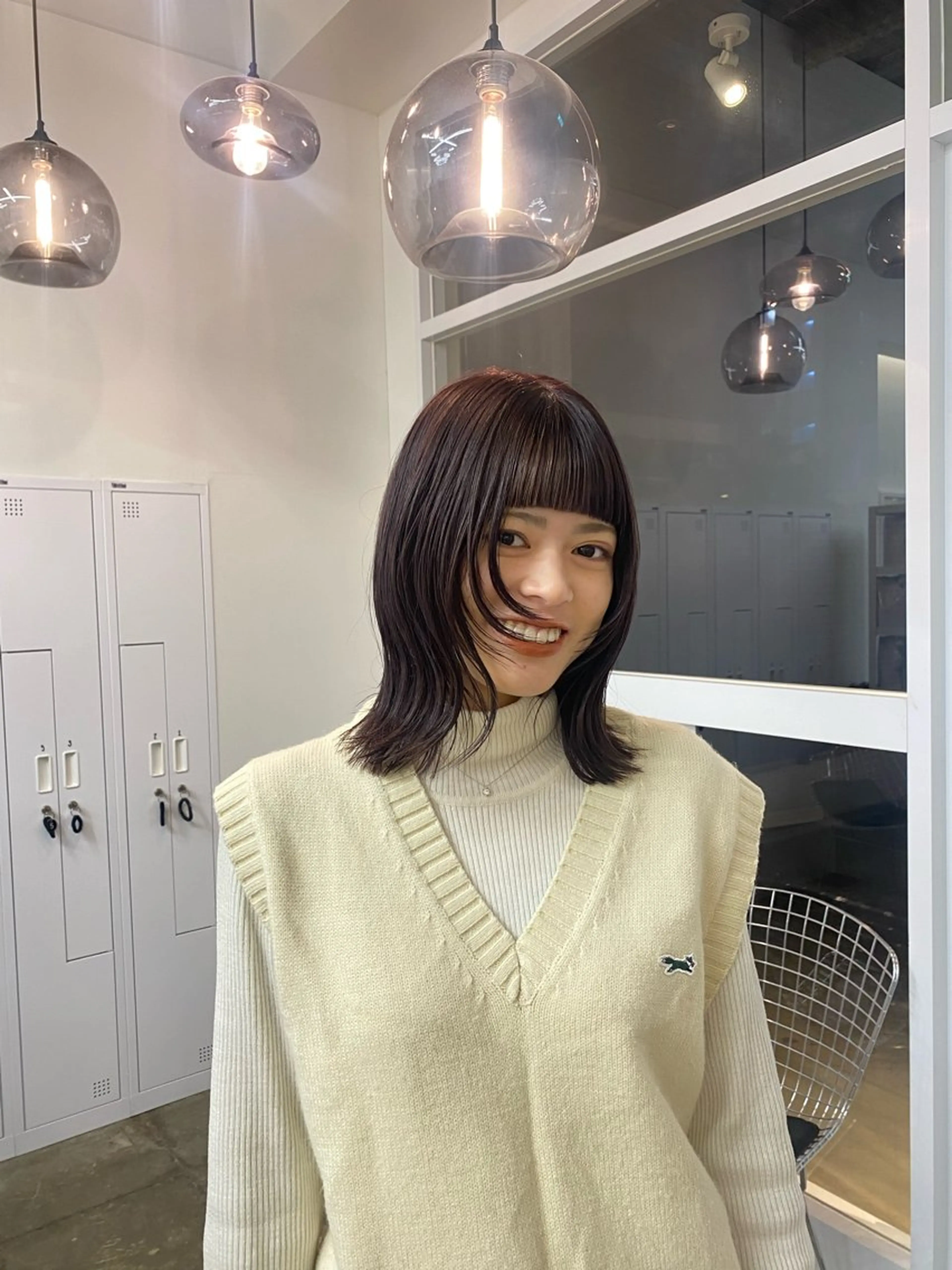 ミディアム カラー 川角 しなのヘアスタイル