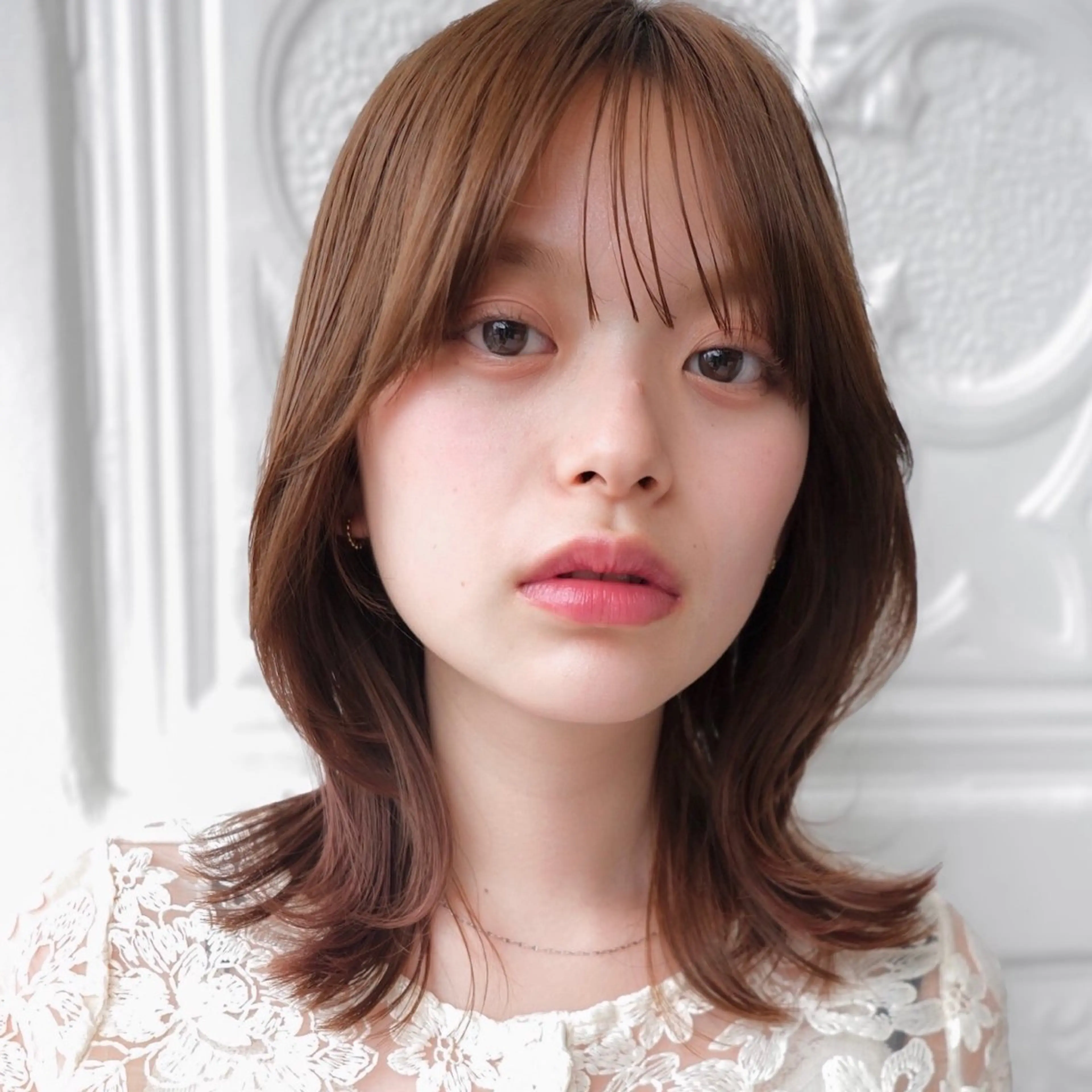 ミディアム ヘアカラー トリートメント 似合わせ/ベージュ /レイヤー/りほ🤍のヘアスタイル