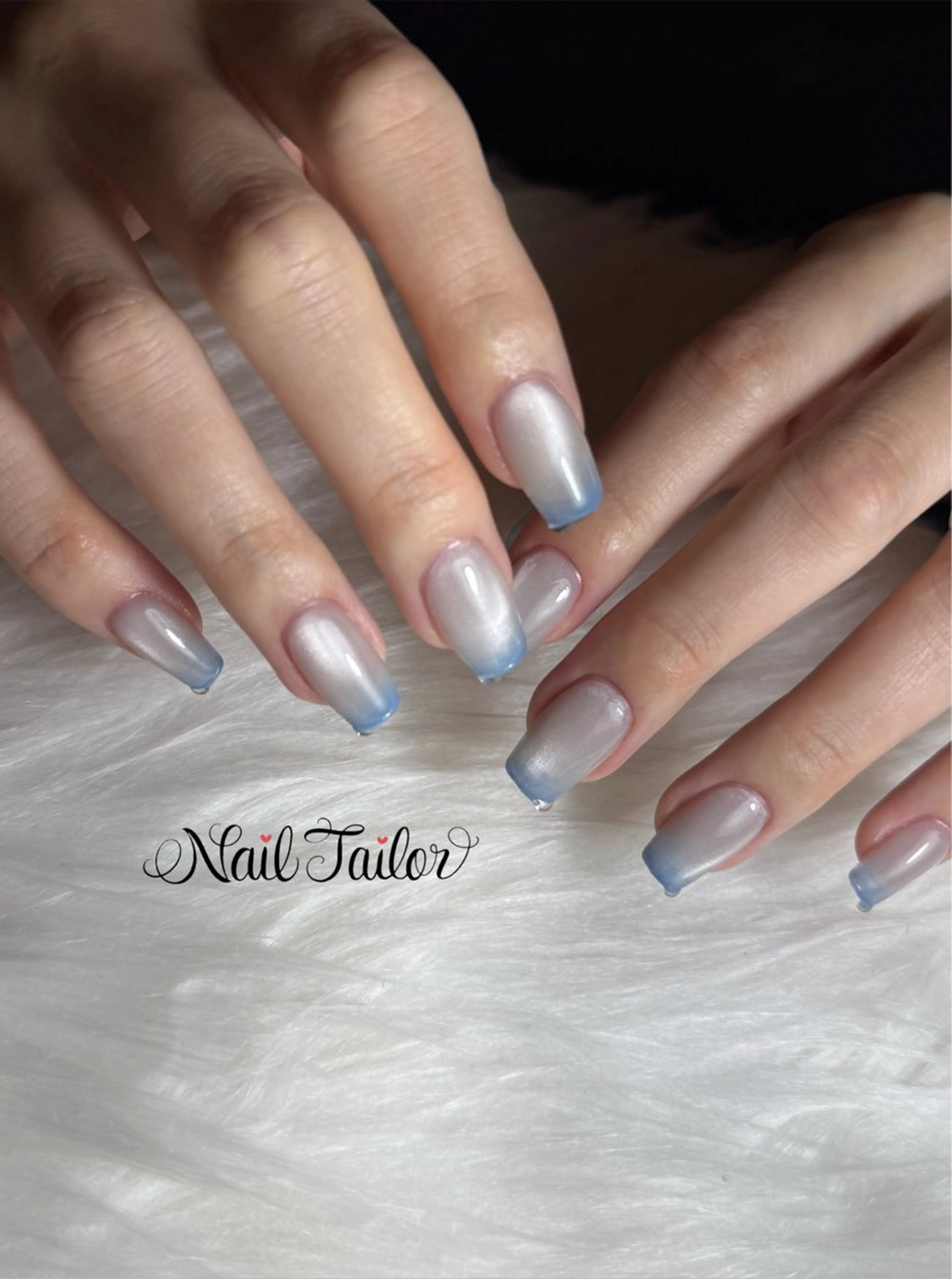 ネイル 長さ出し 水色 マグネットネイル ワンカラーネイル 夏ネイル ハンドネイル NailTailor ネイルテイラーのネイルデザイン