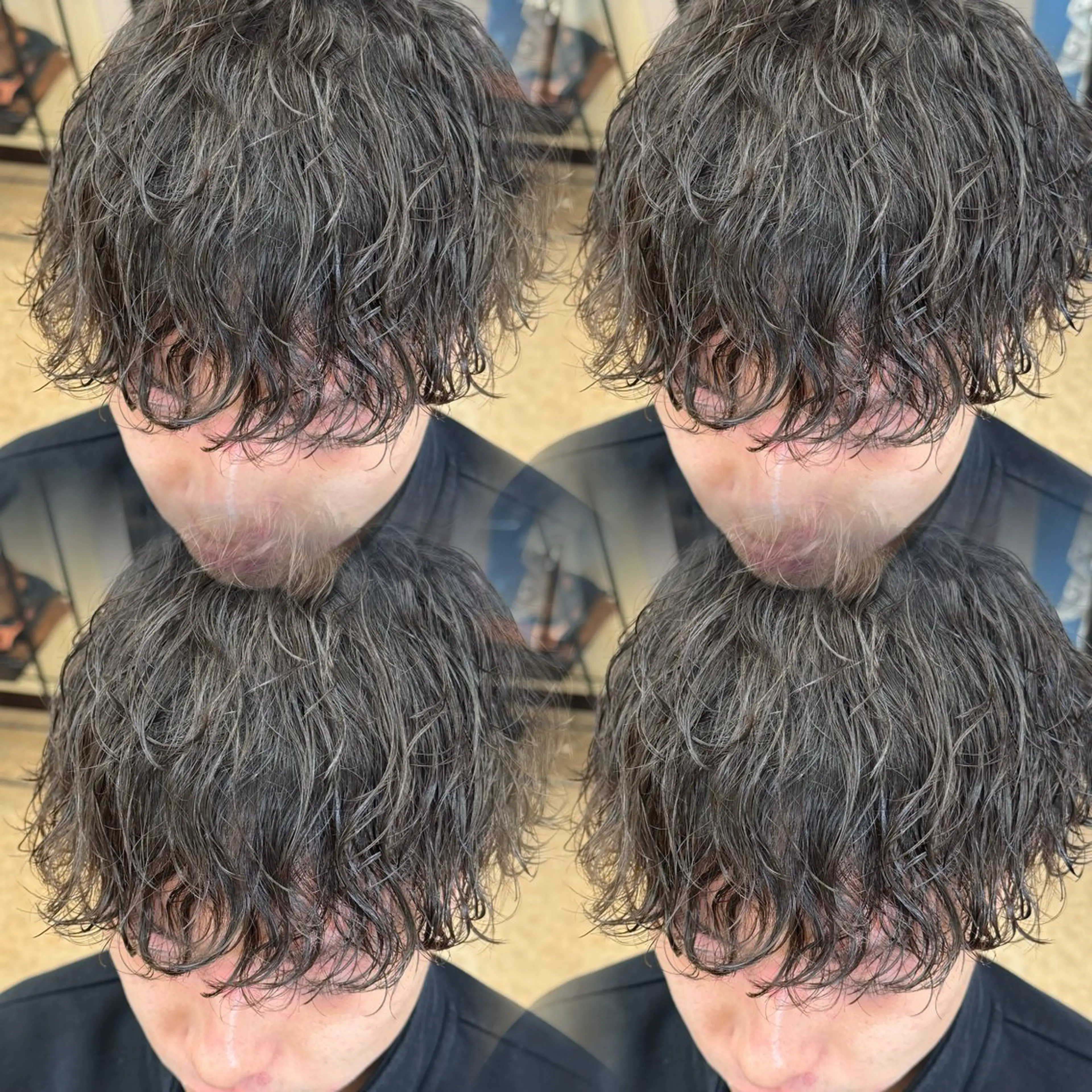 ミディアム メンズ ミディアムパーマ メンズパーマ 波巻きパーマ カット パーマ 焼津メンズパーマ特化 大石雄生のヘアスタイル