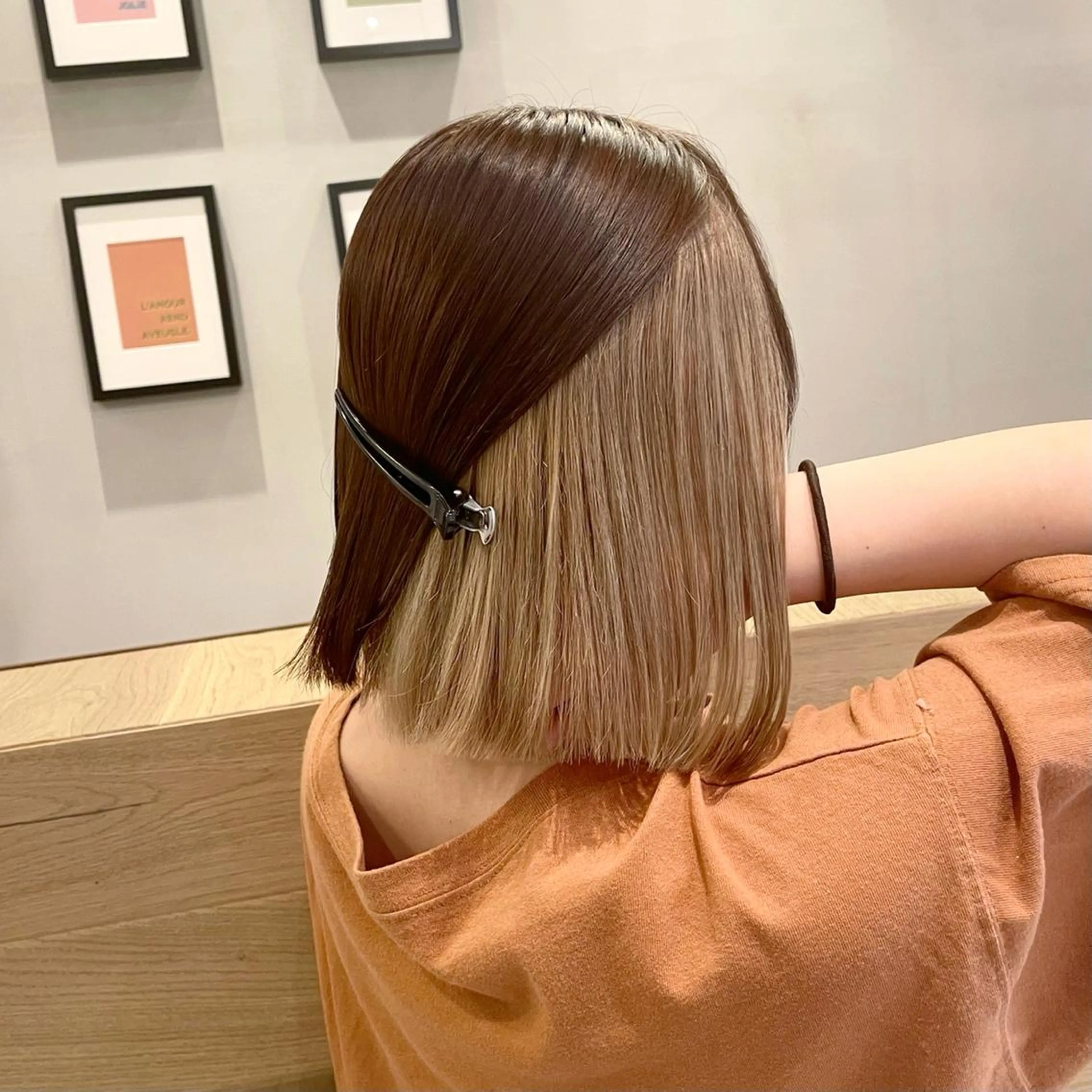 ミディアム カラー バレイヤージュ デザインカラー ハイライトカラー 外国人風カラー ハイライト アンドウ ユウ/ レイヤーカット/韓国のヘアスタイル