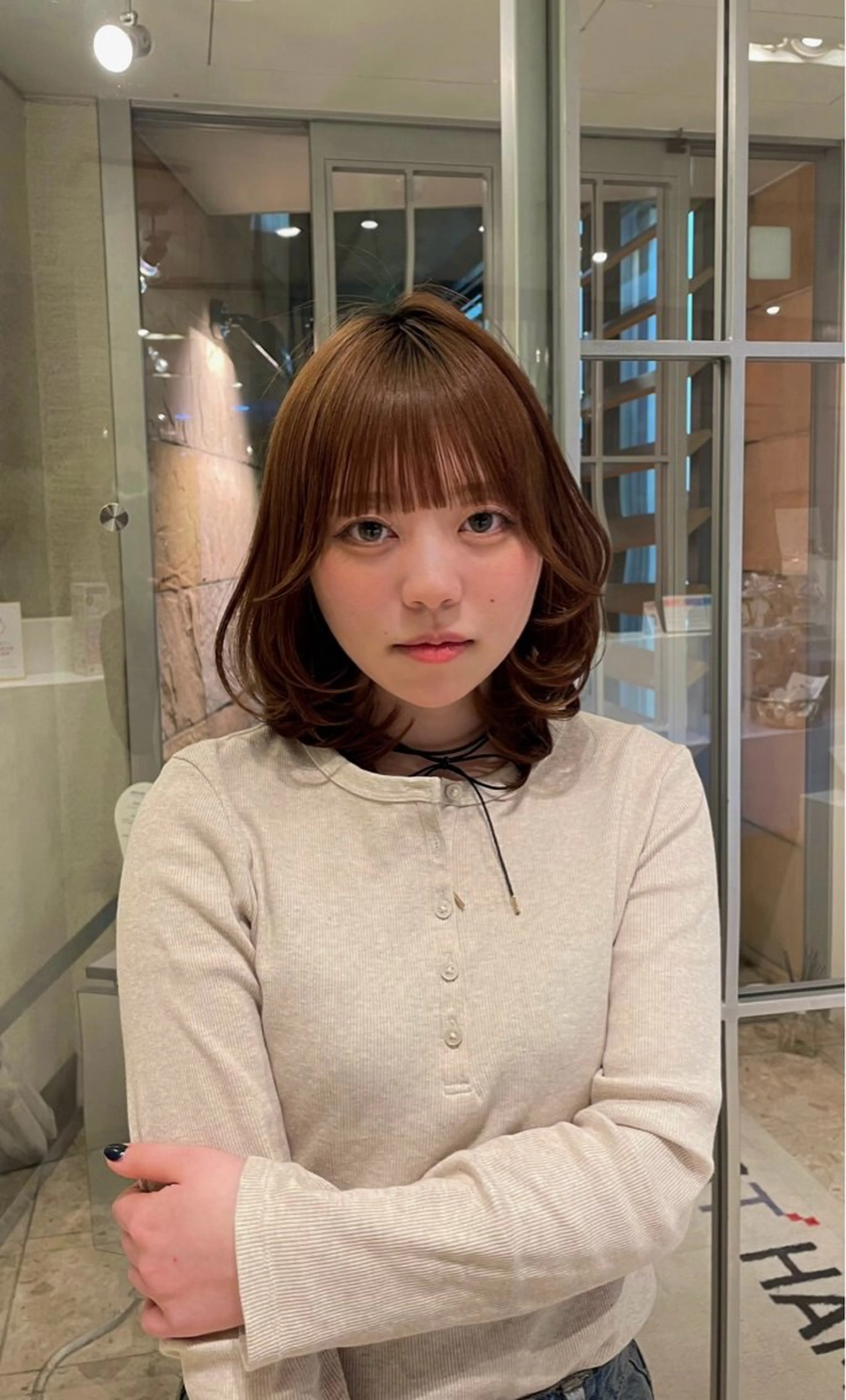 ミディアム カラー 野呂 一遥のヘアスタイル