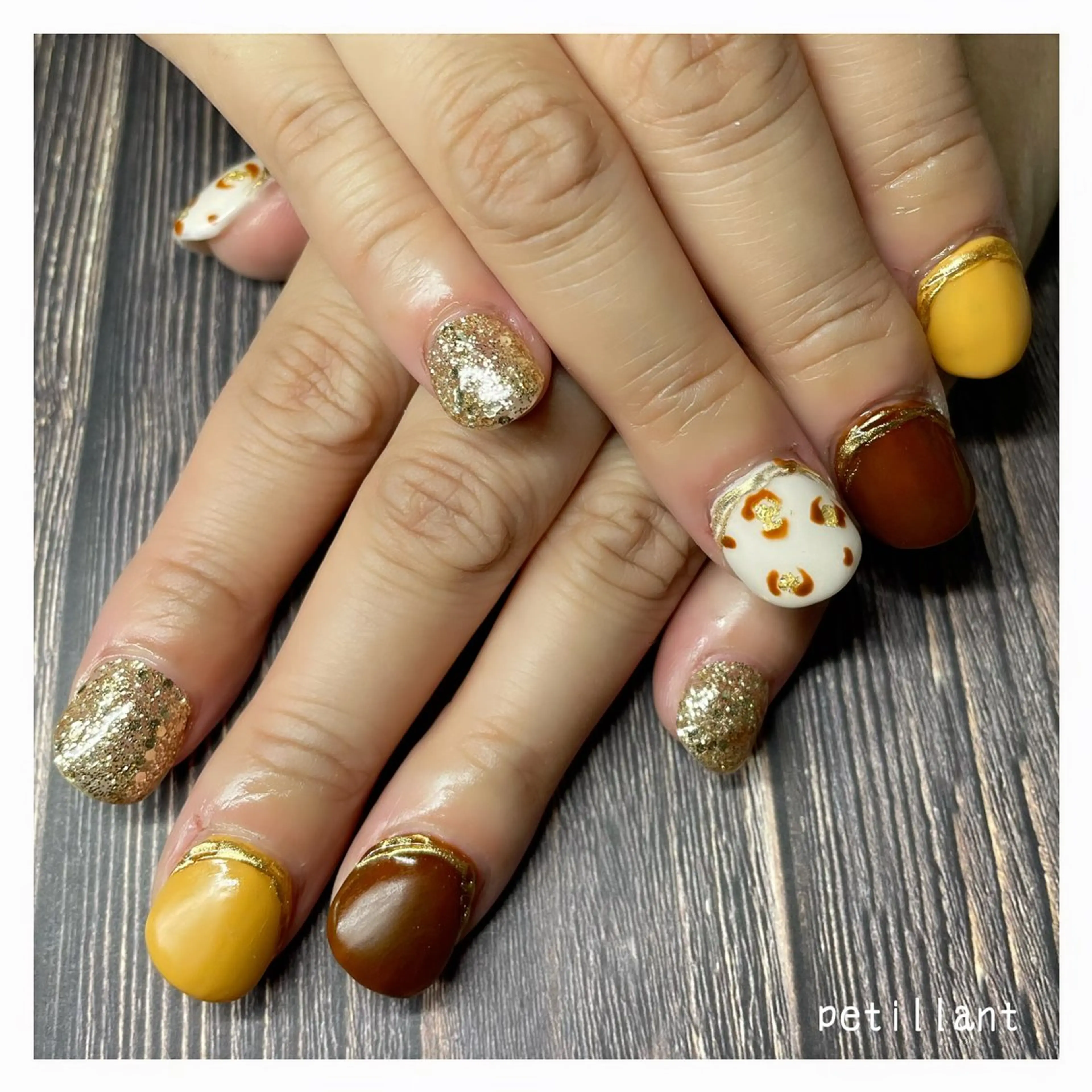 ネイル アートネイル 長さ出し 持ち込み nail salon petillantのネイルデザイン