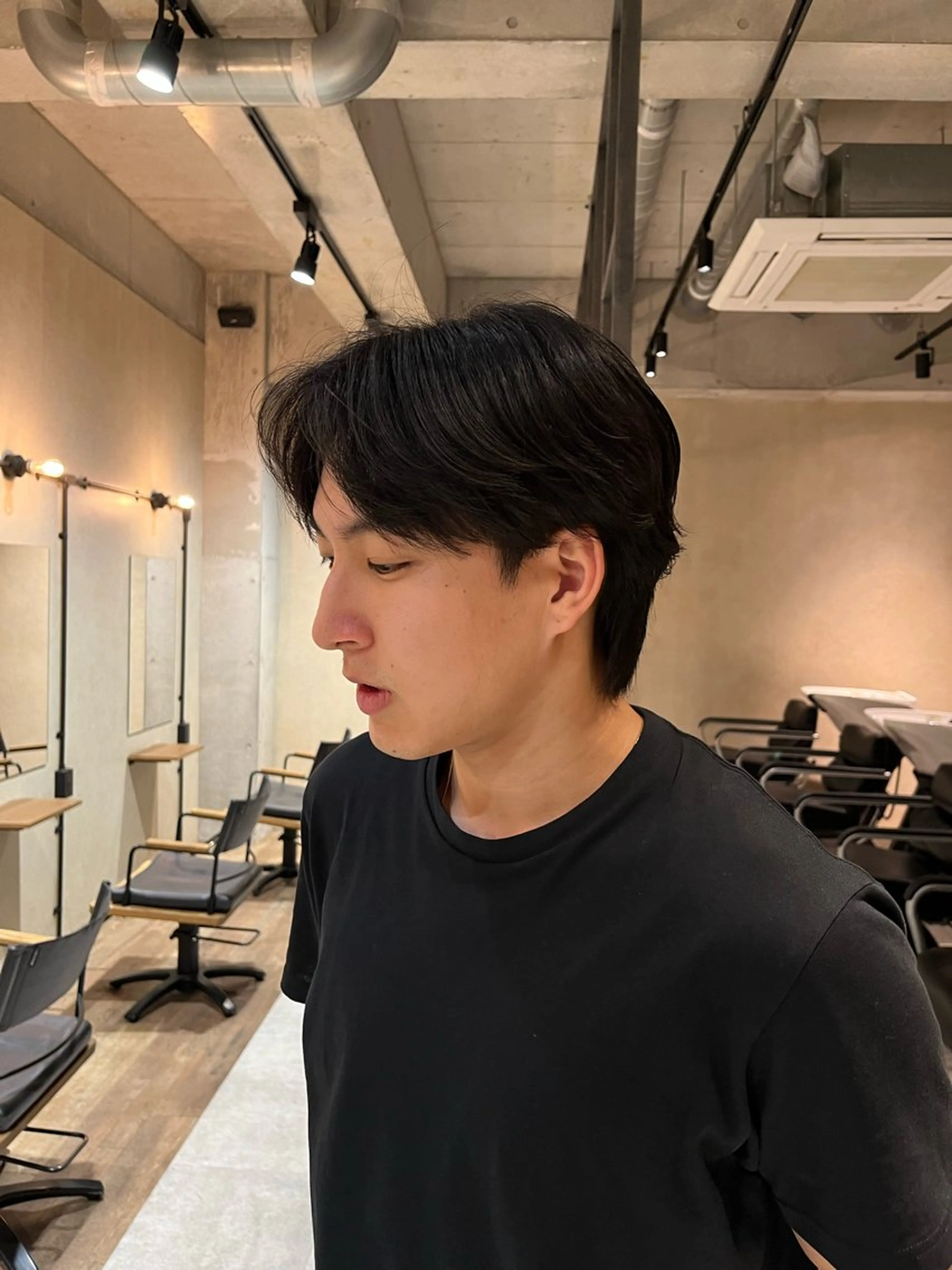 ミディアム パーマ メンズ ミディアムパーマ メンズパーマ カット パーマ 菅野 紗弥のヘアスタイル