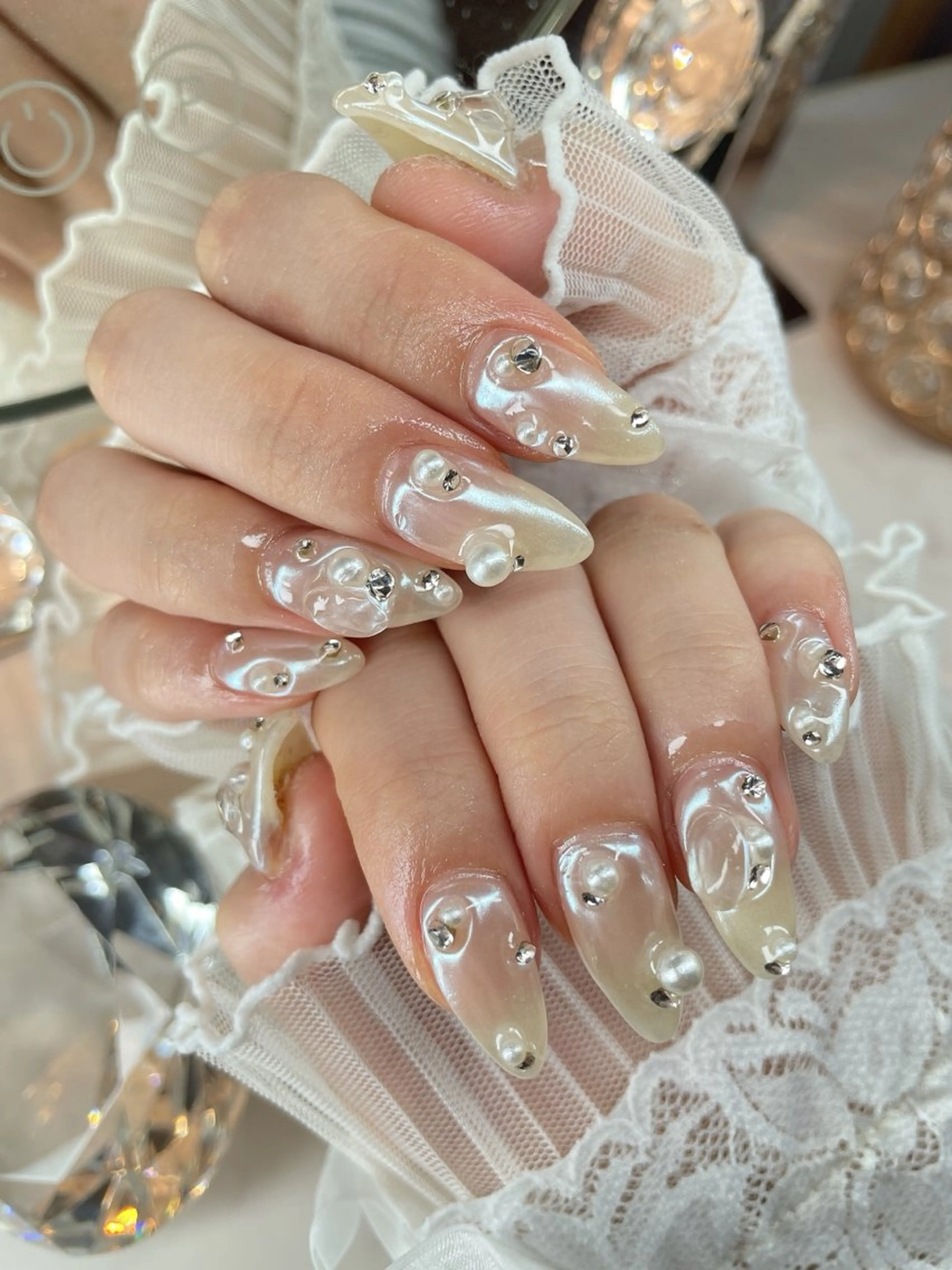 ネイル 23時まで❤︎韓国、 ワンホンネイルのネイルデザイン