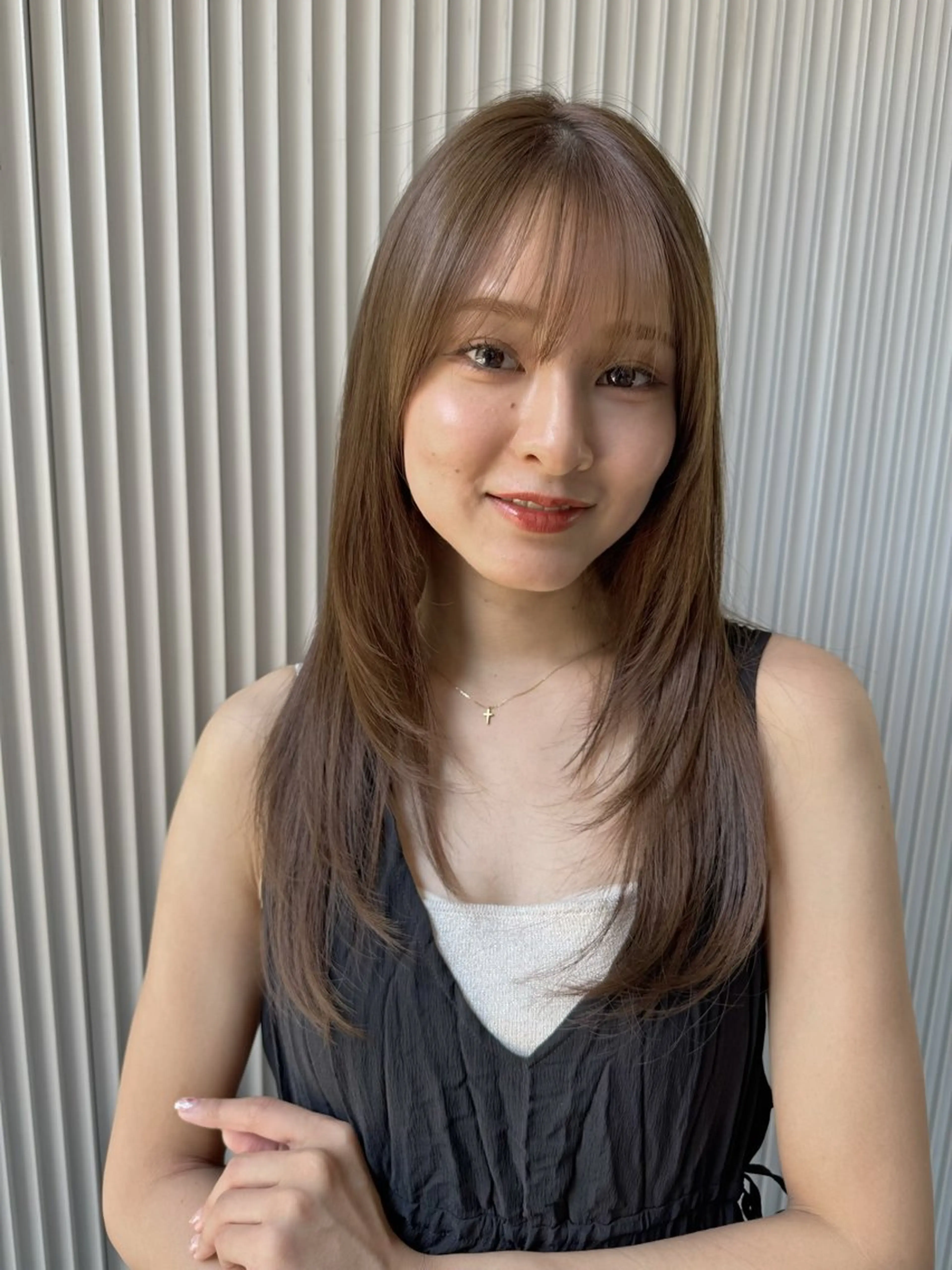 セミロング カット ヘアカラー トリートメント レイヤー×髪質改善 ×透明感/杉田 圭のヘアスタイル