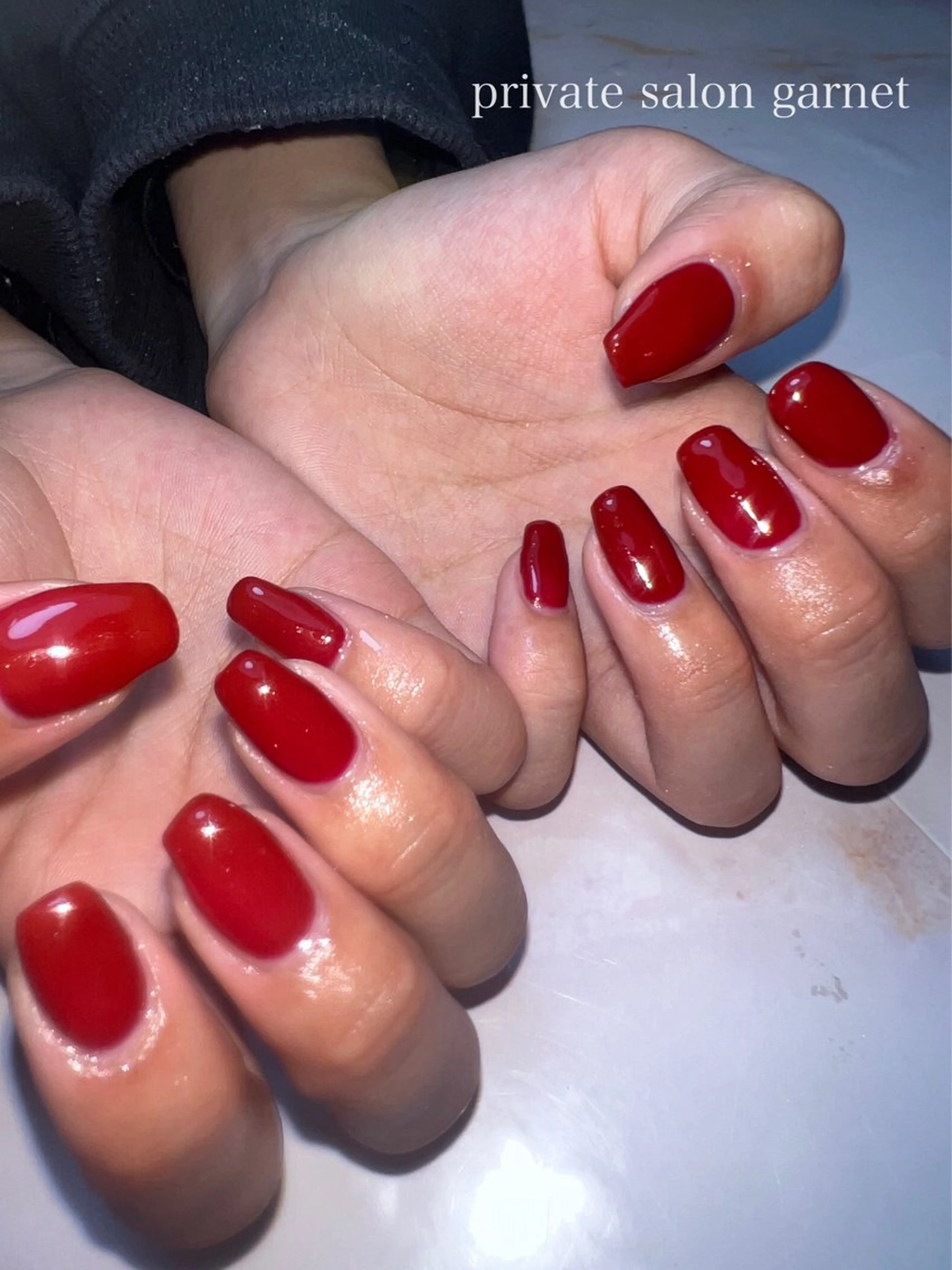 ネイル ワンカラーネイル ハンドネイル Garnet nailのネイルデザイン