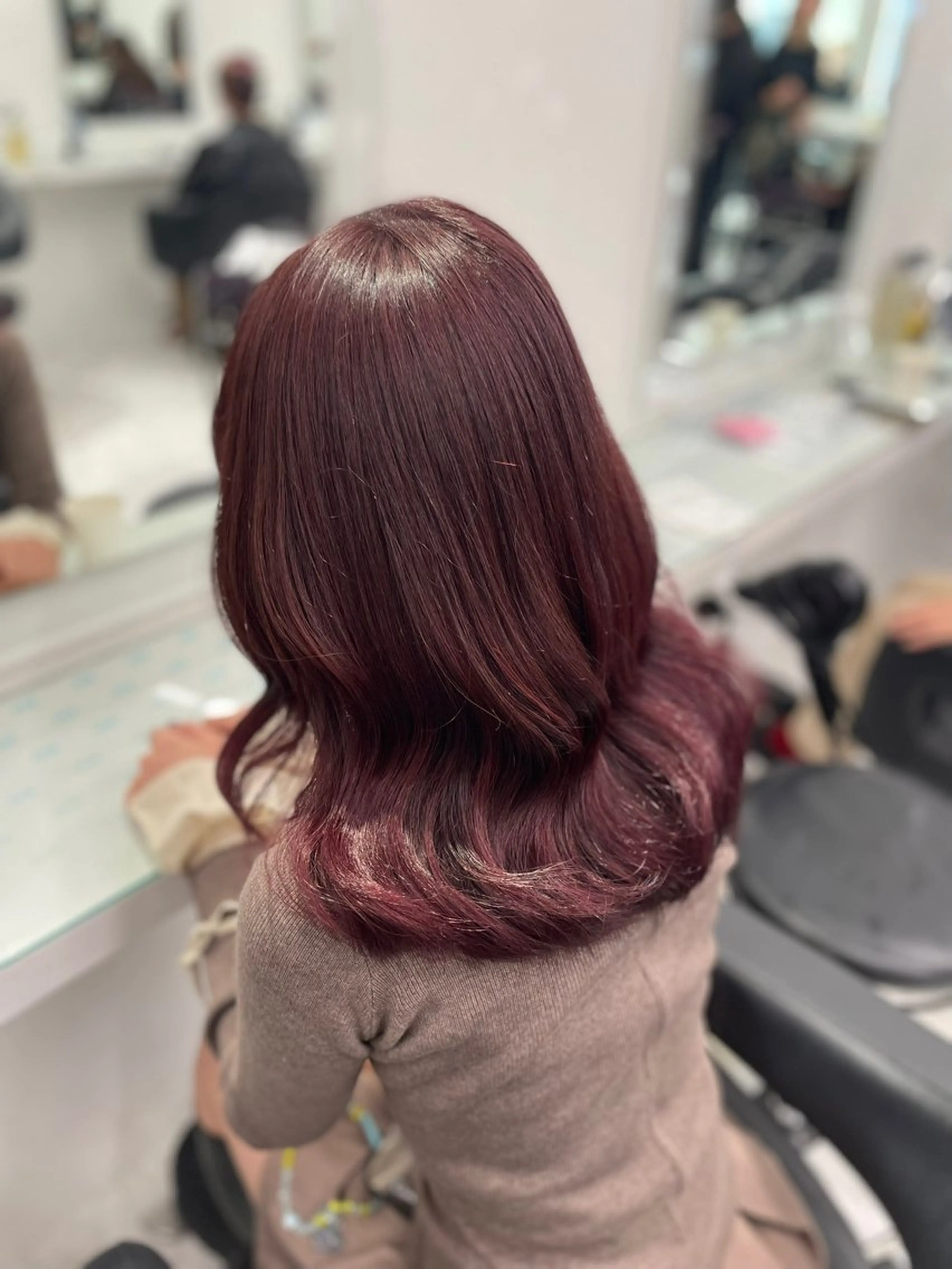 セミロング カラー カット ヘアカラー トリートメント トレンド暖色ヘア🍒 miu🍒のヘアスタイル