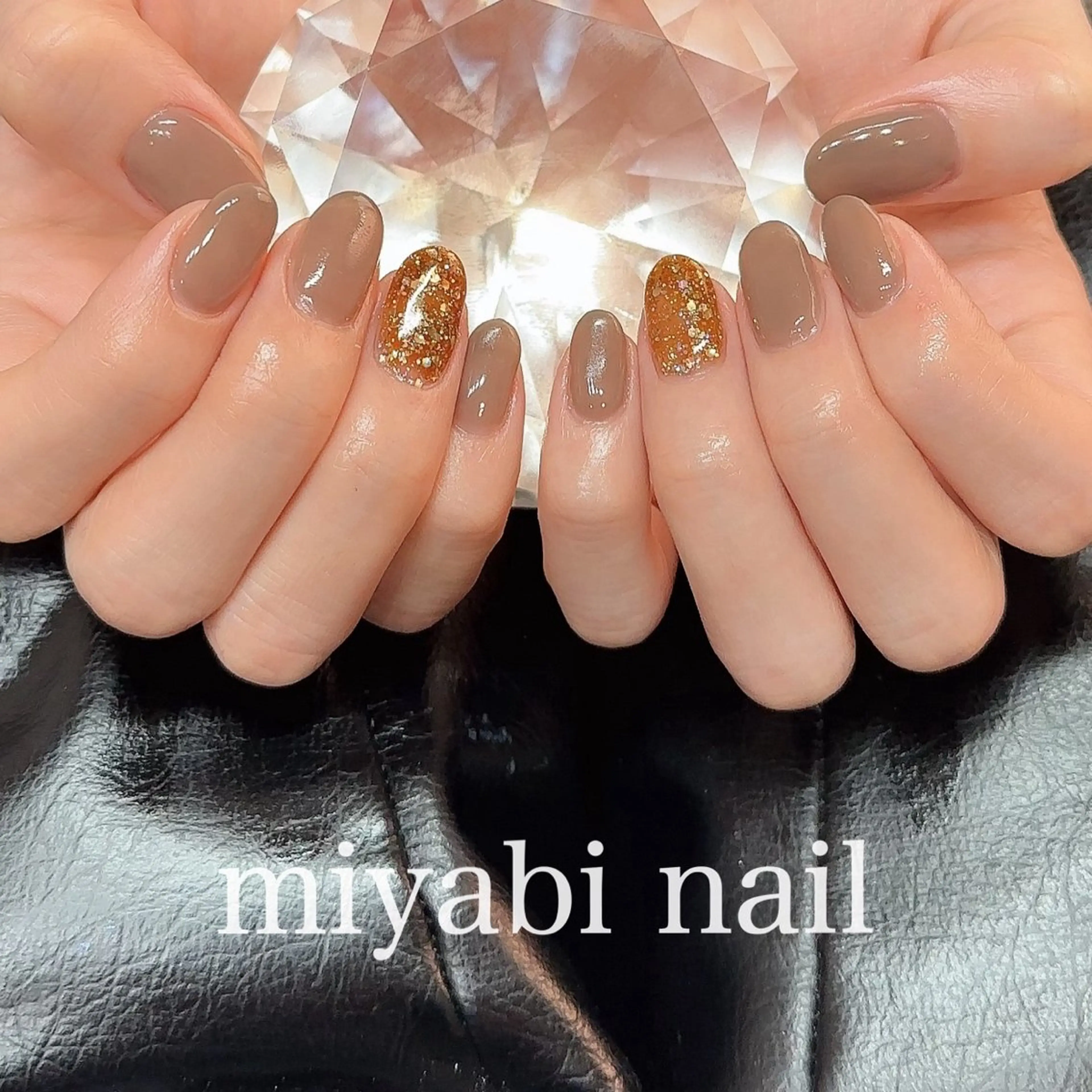 ネイル ジェルネイル ラメ(グリッター) 持ち込み オフィスネイル シンプルネイル ハンドネイル miyabi nail 桂川駅近くのネイルデザイン