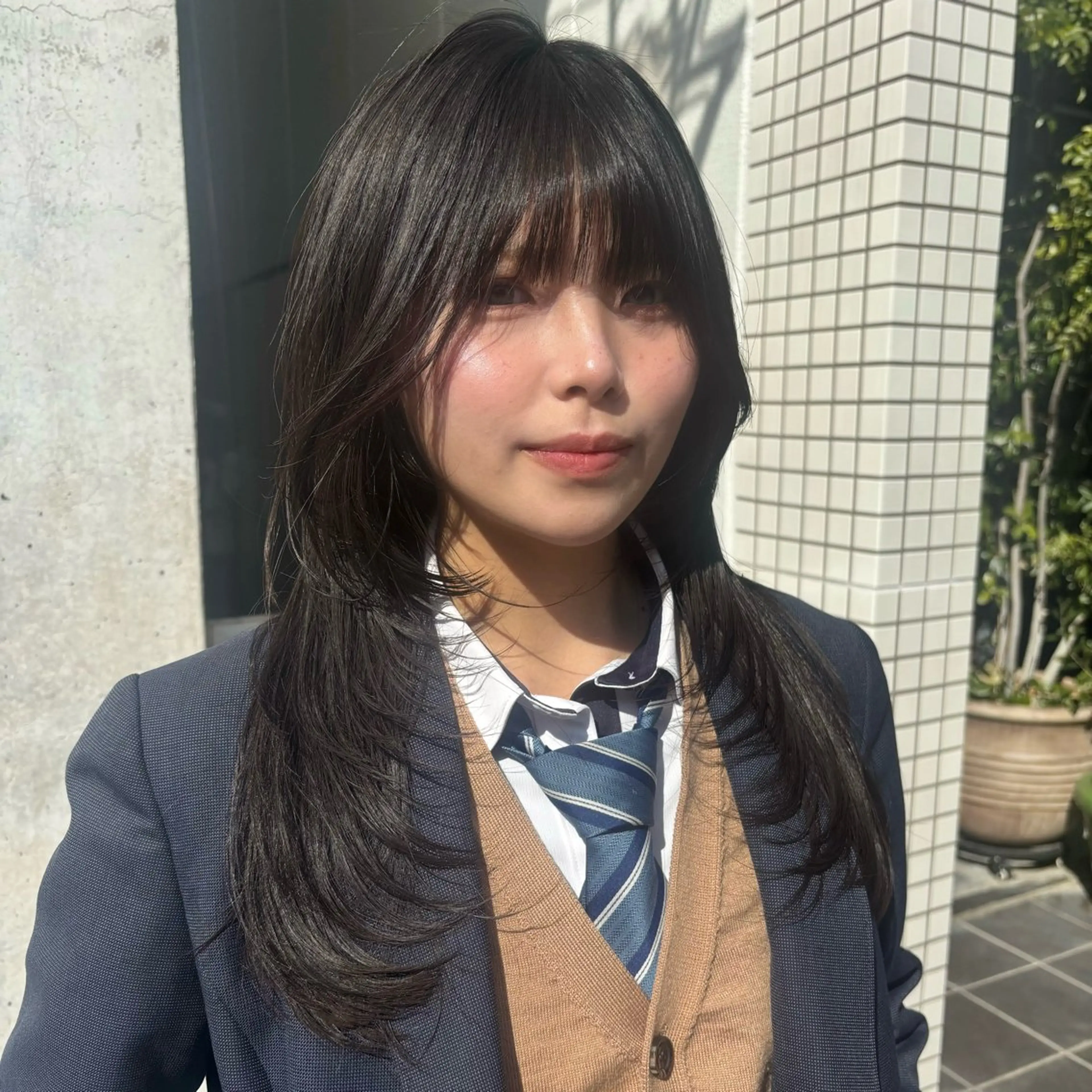 セミロング レイヤーカット 似合わせカット 栄/レイヤーカット/ ベージュカラー/モモのヘアスタイル