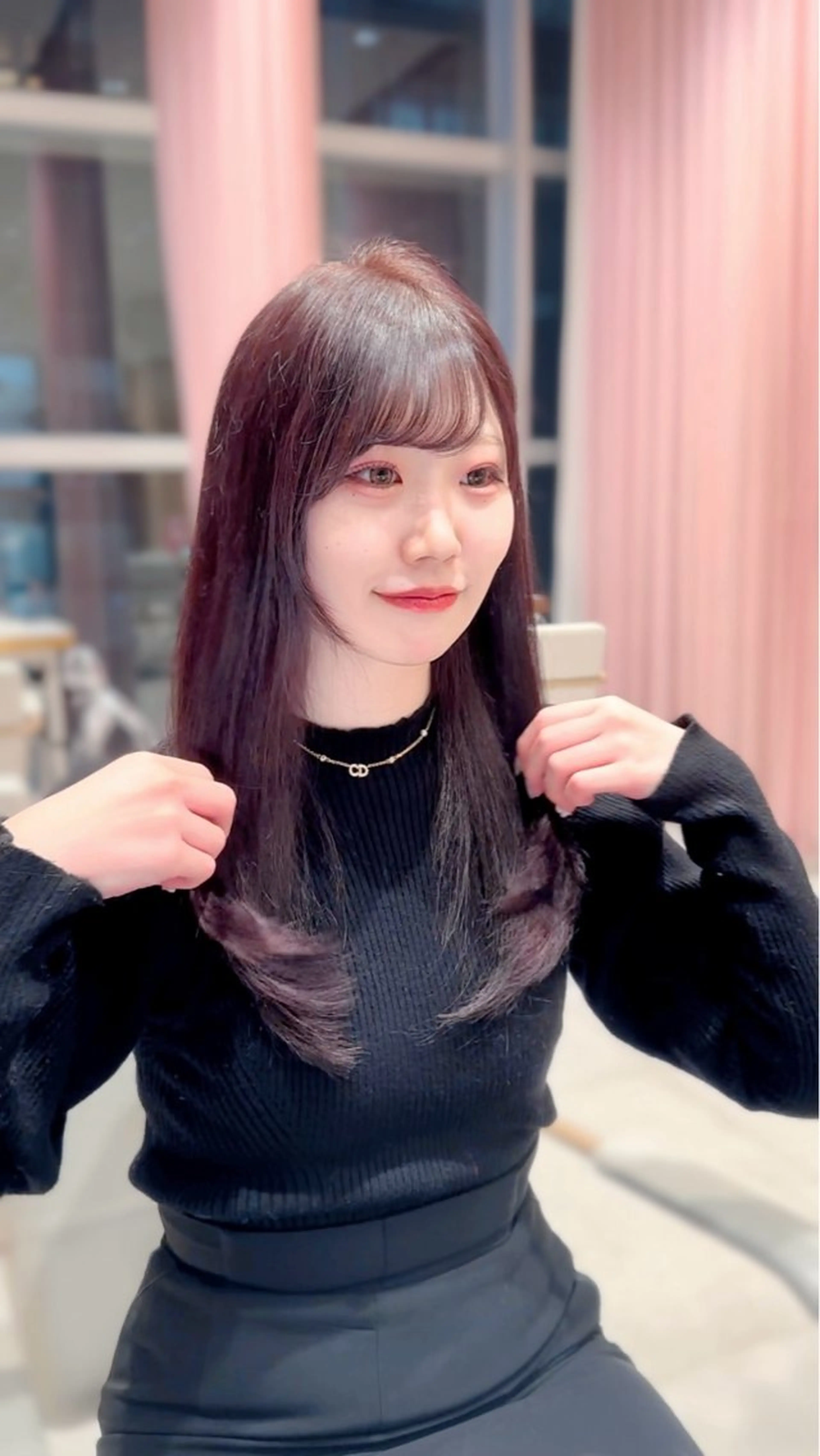 セミロング カラー カット ヘアカラー トリートメント ヘッドスパ ヘアセット 韓国ヘア/レイヤー/ 顔まわり/りょーとのヘアスタイル