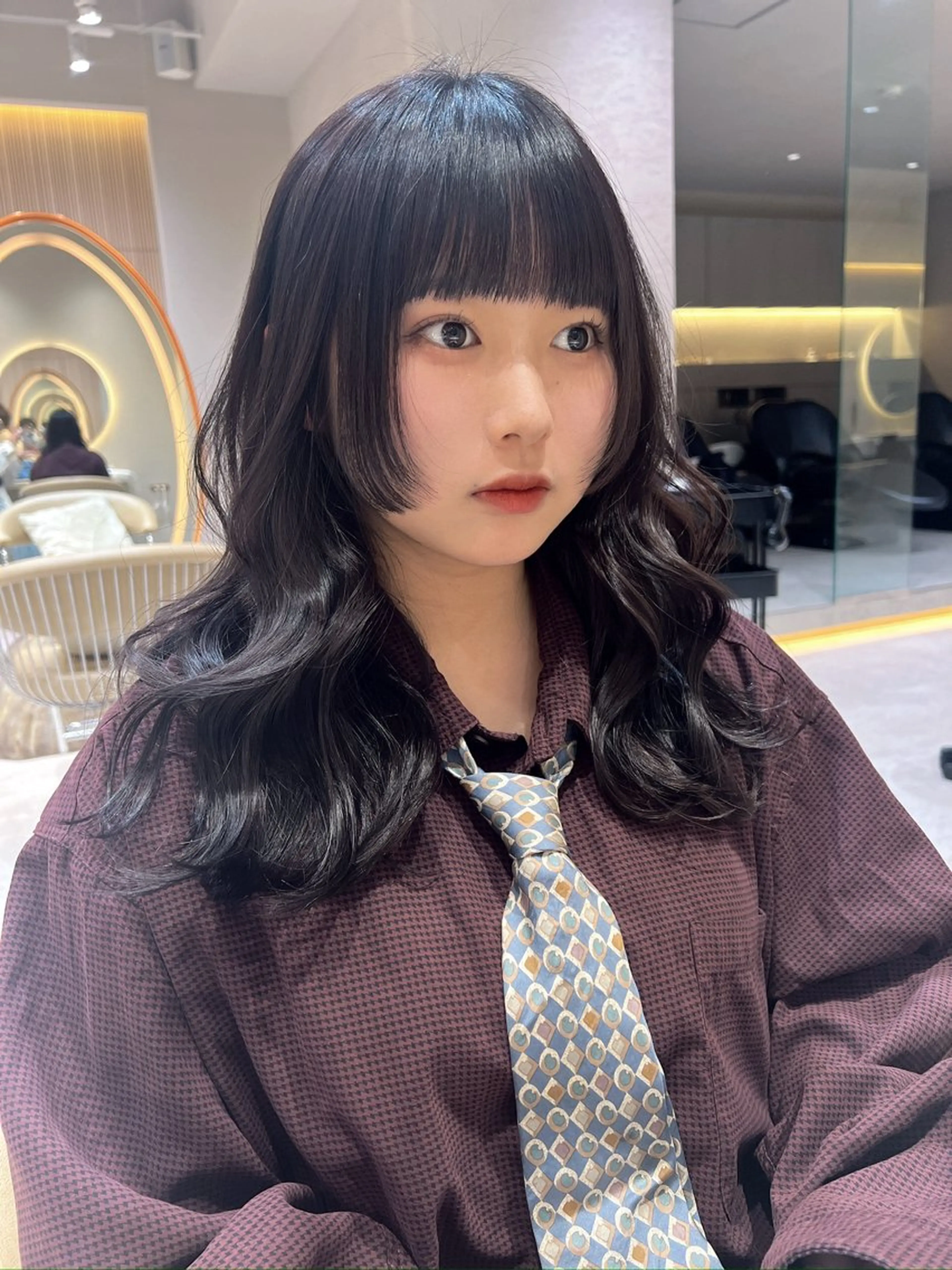 セミロング ヘアカラー ブリーチ🌟リタッチ 🎠KANON🎡のヘアスタイル