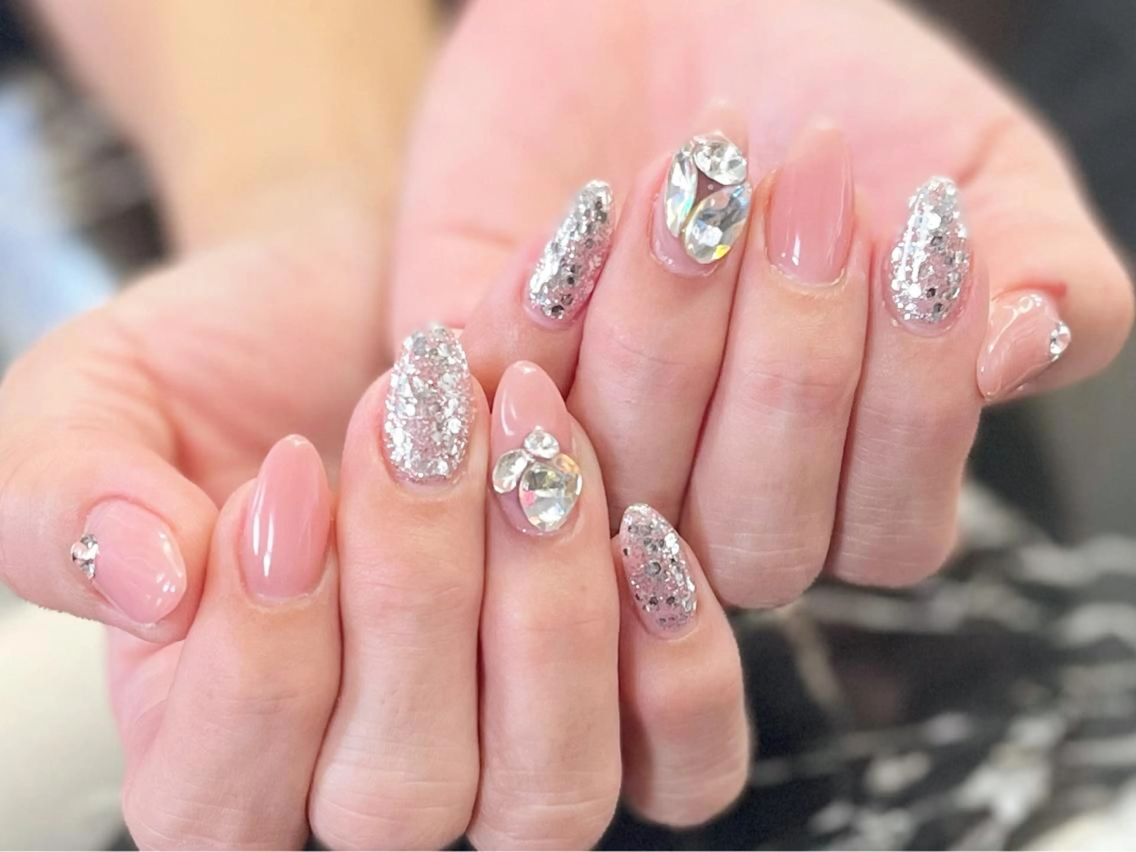ネイル フットネイル ニュアンスネイル シンプルネイル 春ネイル ストーンネイル nail fufla ♡yamane♡のネイルデザイン