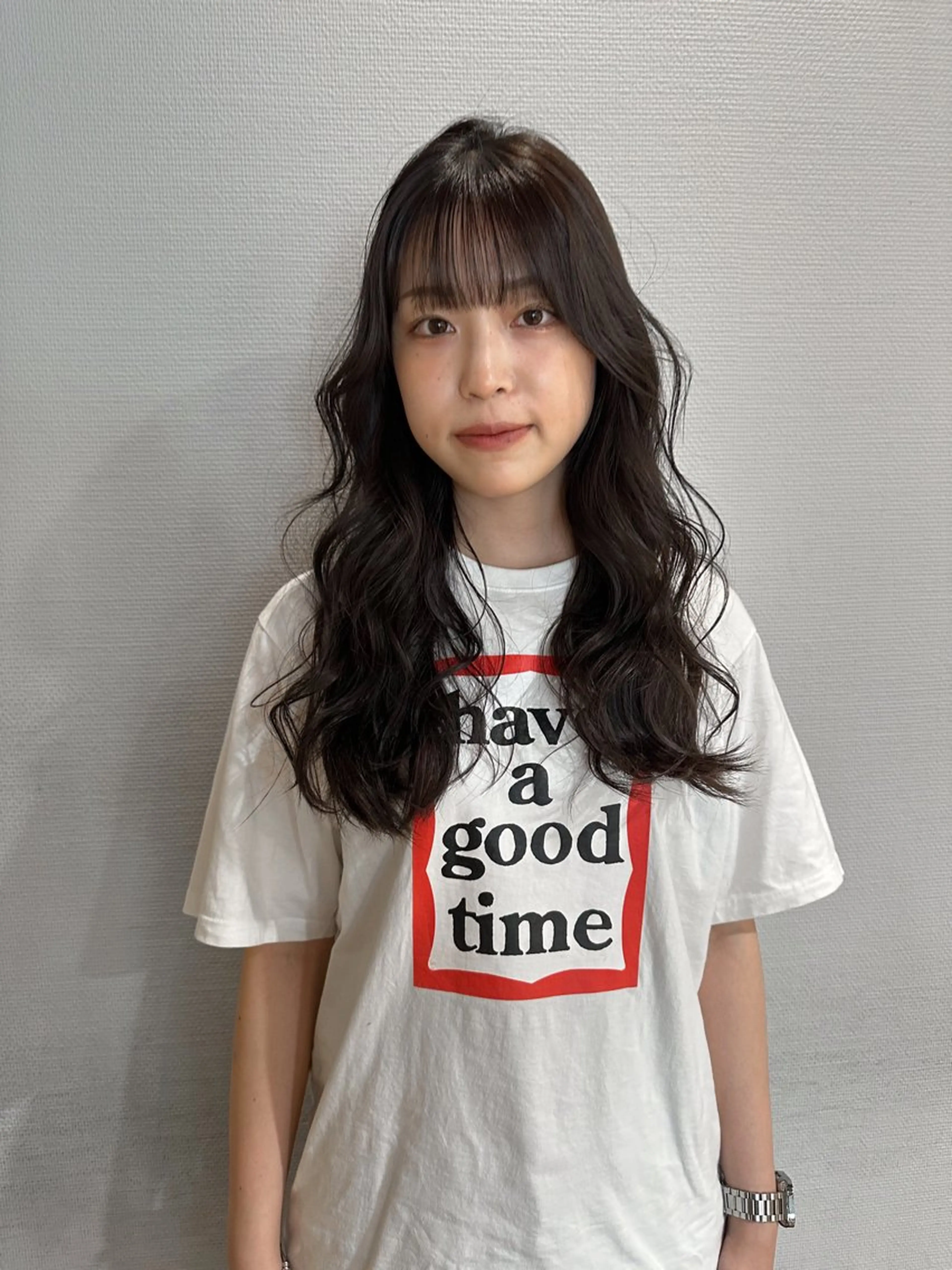 ロング カラー 黒髪 グレーブラック ota miyuuのヘアスタイル