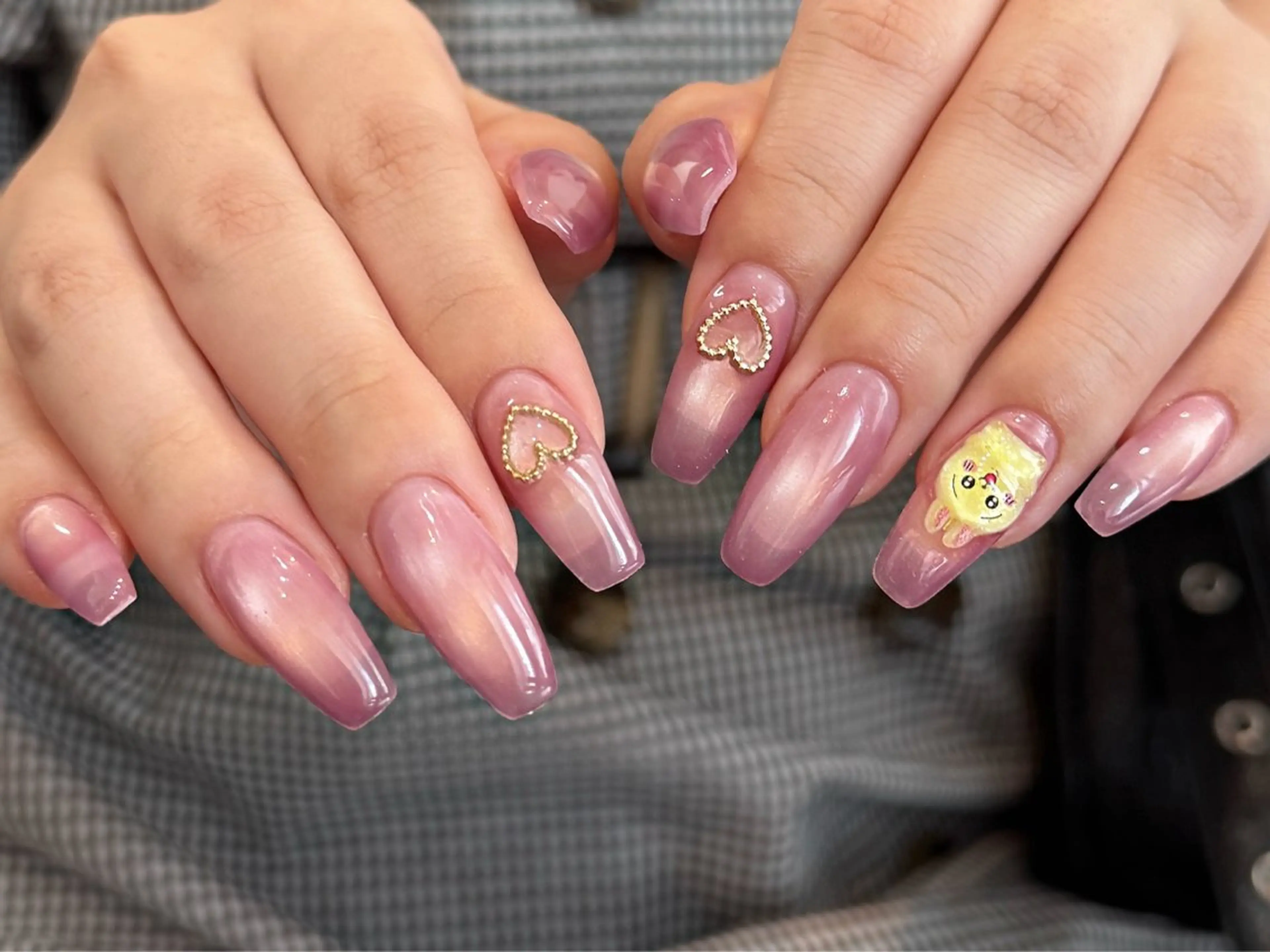 ネイル オーロラネイル 長さ出し フレンチネイル ジェルネイル ガラスフレンチ ハンドネイル Rela・S NAILのネイルデザイン
