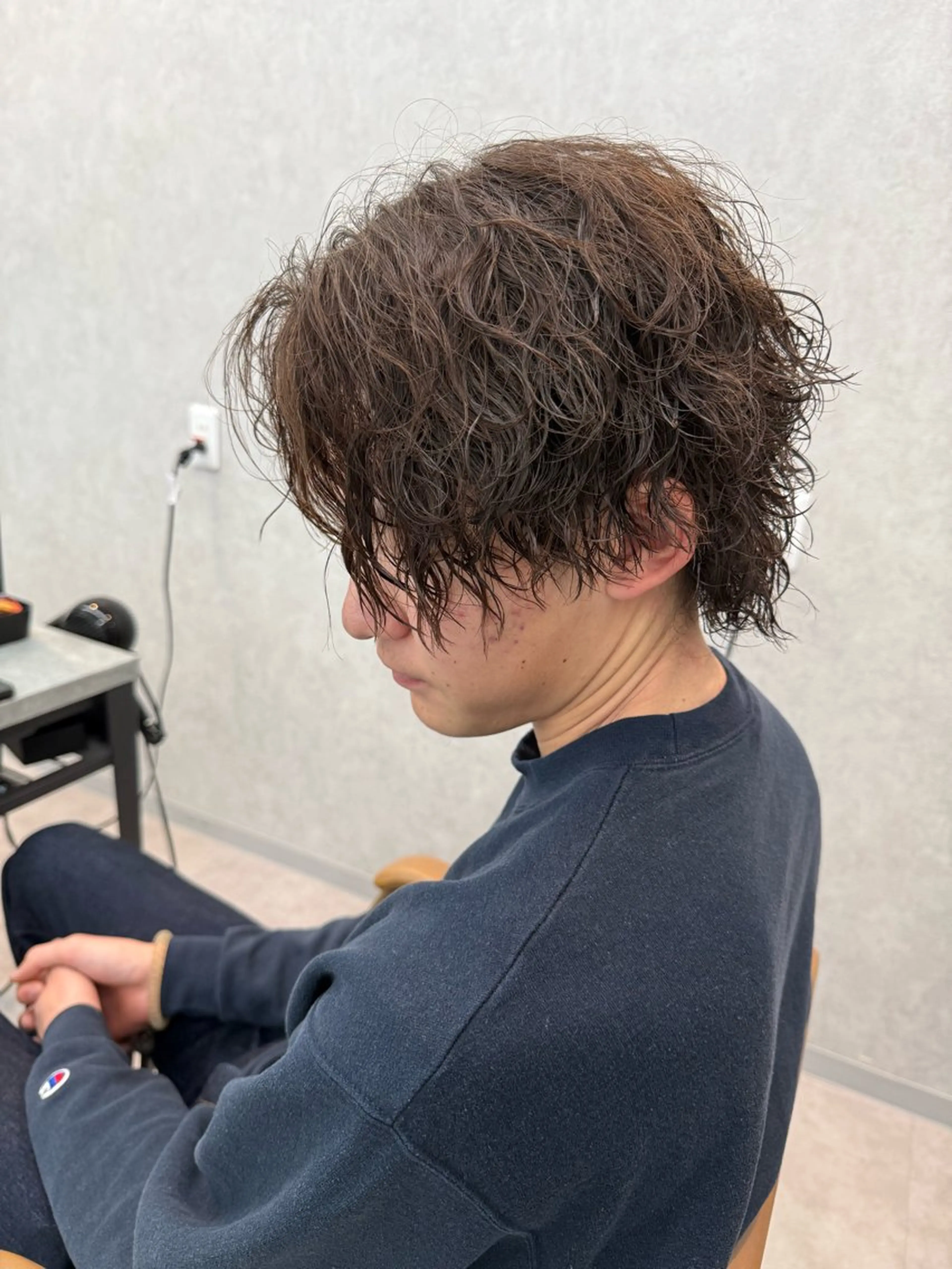 ミディアム パーマ メンズ ミディアムパーマ メンズパーマ 波巻きパーマ カット パーマ メンズパーマ職人/ 天神/tatsukiのヘアスタイル