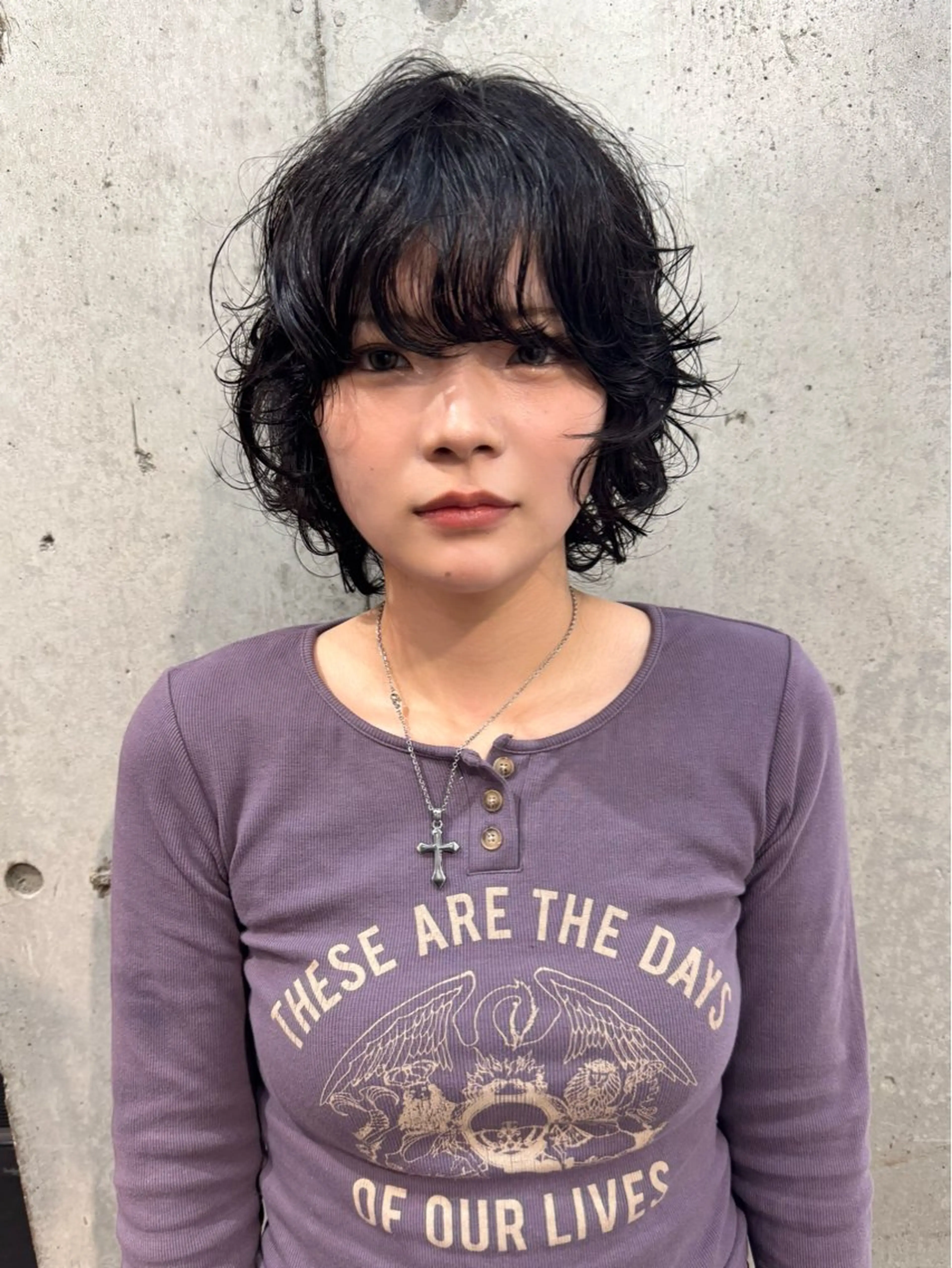 ミディアム パーマ ミディアムパーマ 韓国風カラー ハイライト 韓国風ヘア レイヤーカット カット パーマ lani ブリーチ /ダブルカラーのヘアスタイル