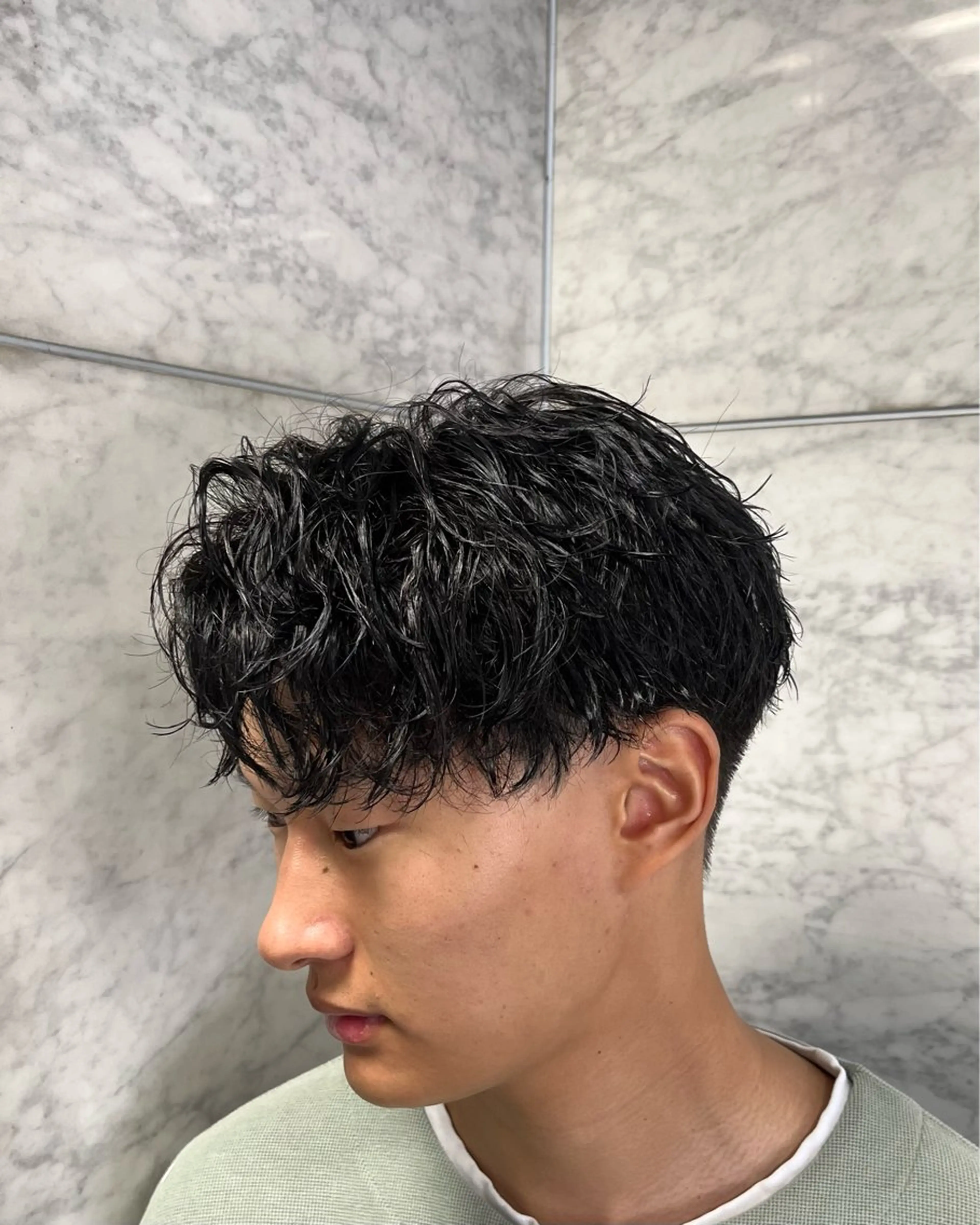 パーマ メンズ カット パーマ フェザーパーマメンズ ツイスパ京都駅前のヘアスタイル