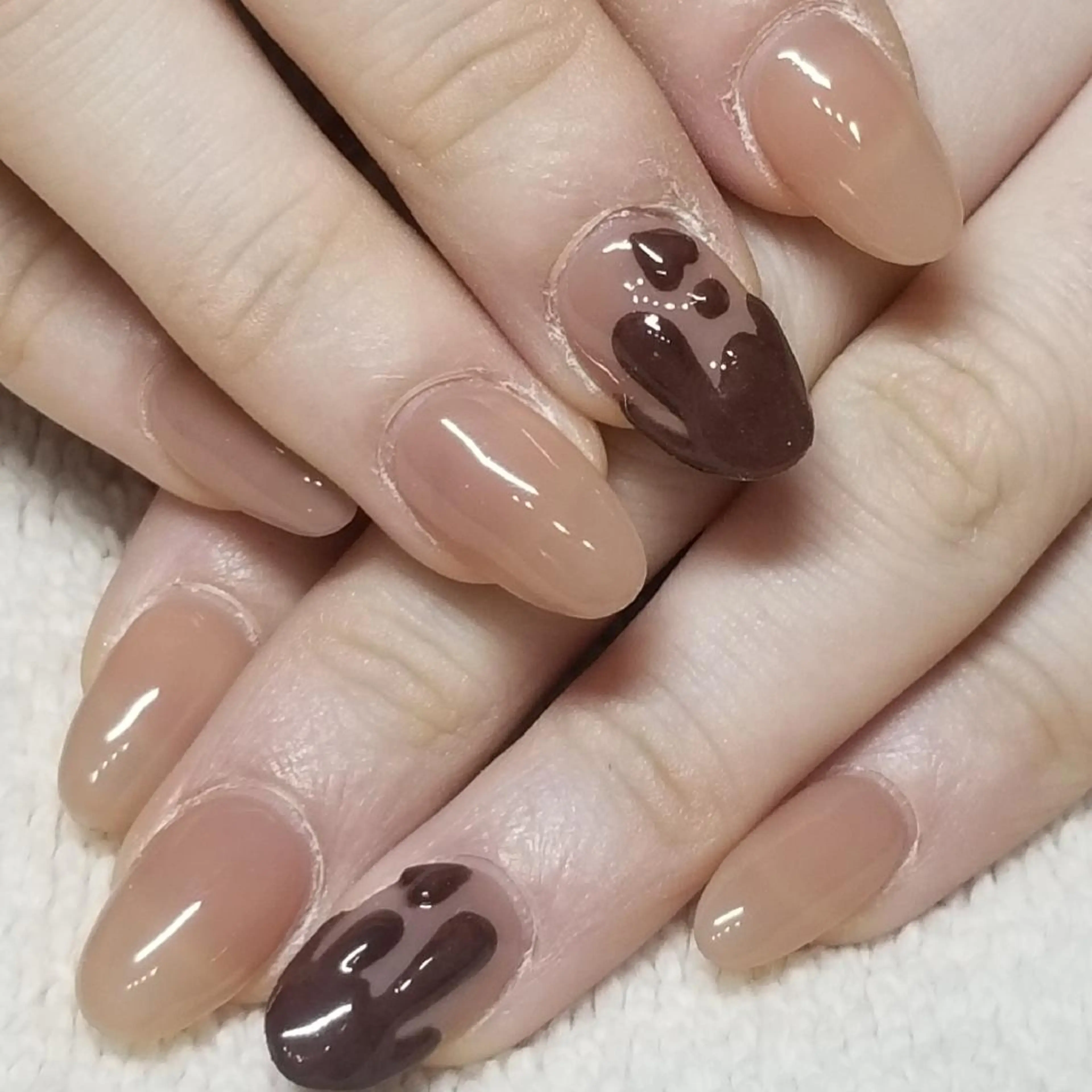 ネイル ブラウン ワンカラーネイル ハンドネイル よしだ ひろきのネイルデザイン