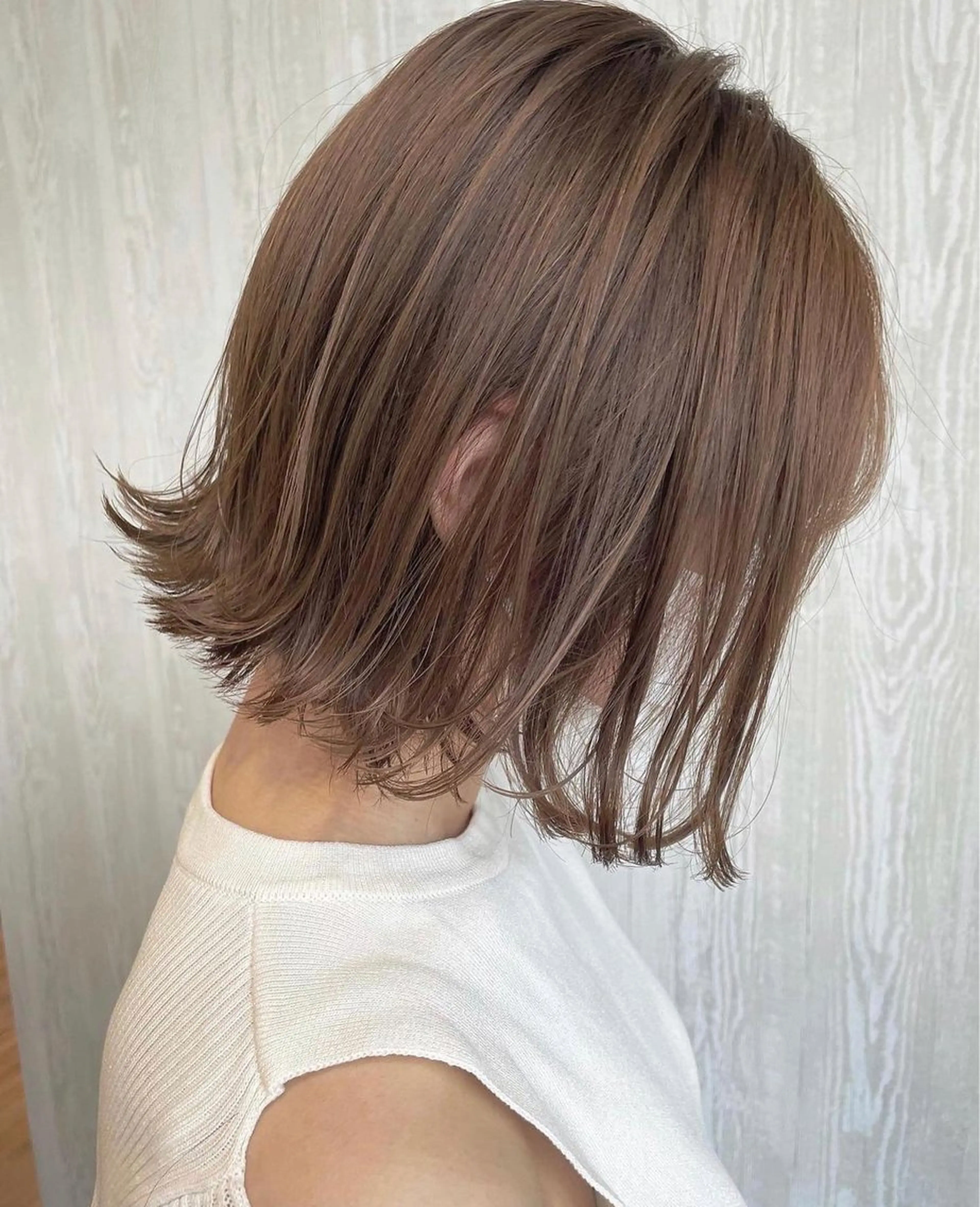 ミディアム カラー ボブ カット ヘアカラー トリートメント 河合秀明/ショート /ボブ/レイヤーのヘアスタイル