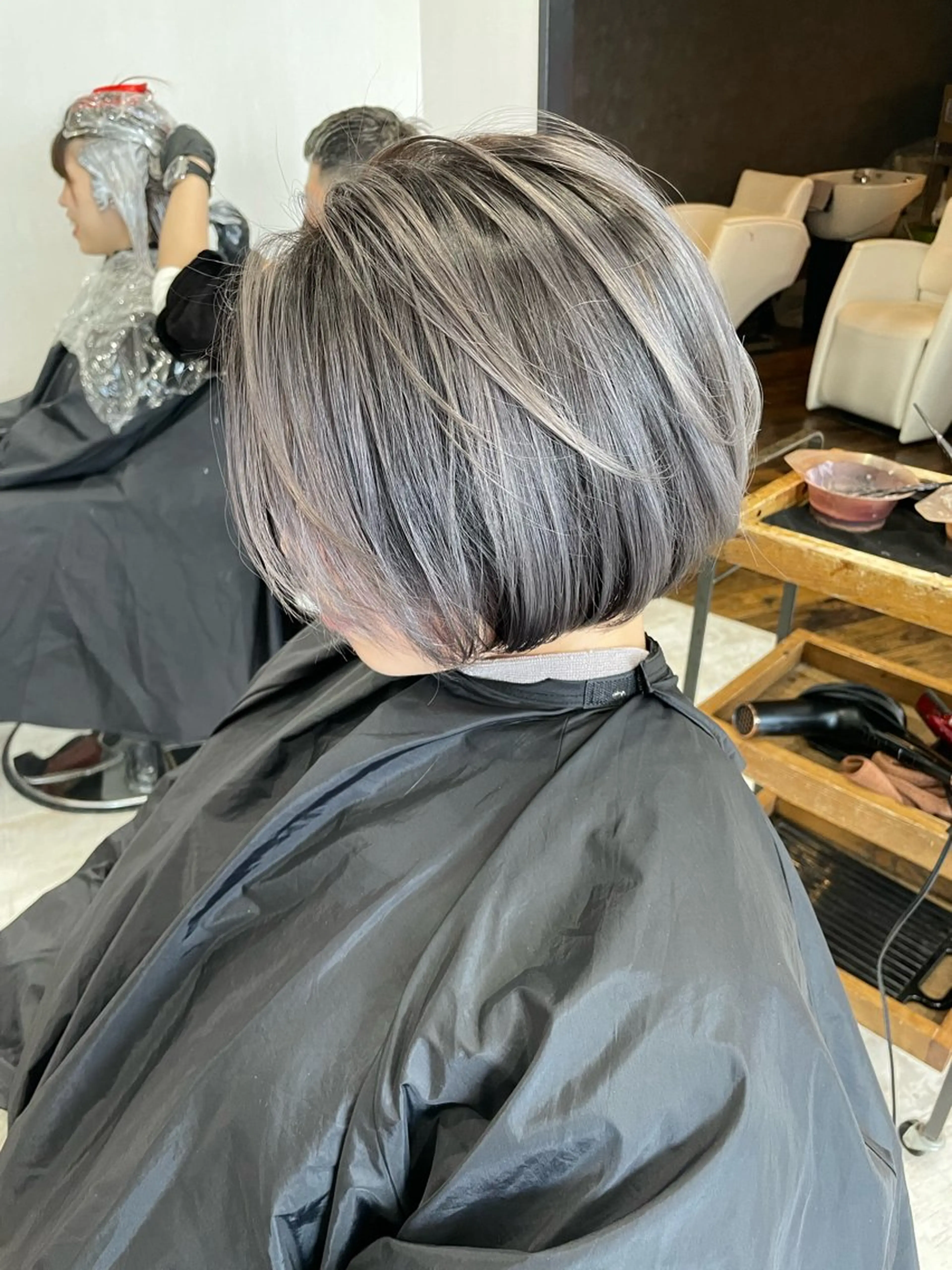 ミディアム レイヤーカット ヘアカラー 【SOL＿hair】 黒川翔のヘアスタイル