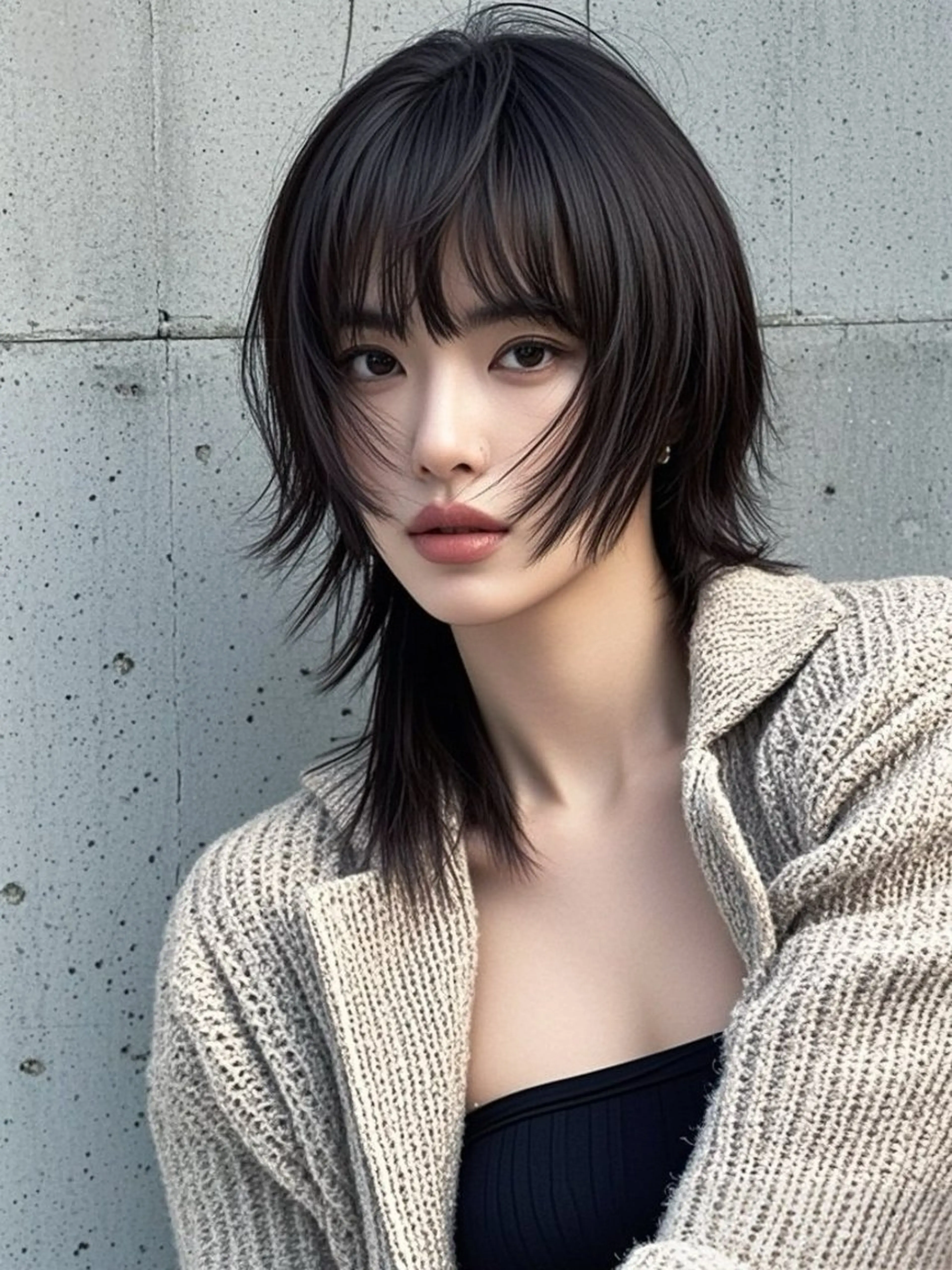 ミディアム ショートボブ ミディアムレイヤー ミディアムパーマ アッシュ ボブ カット ヘアカラー トリートメント ウルフカット 811 大阪梅田 ウルフのヘアスタイル