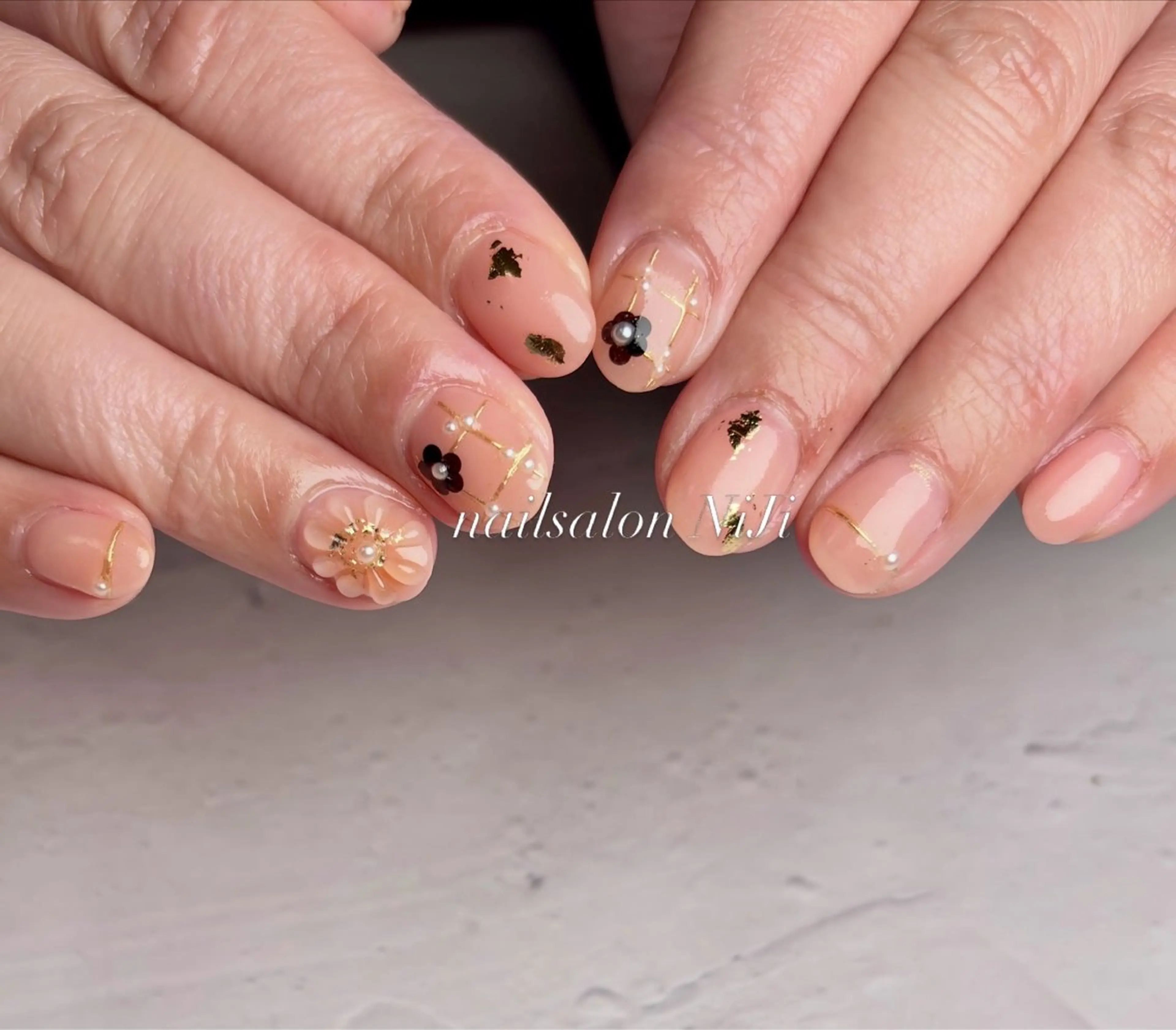 定額★ナチュラルデザイン（事前持込みの場合デザイン両手4本）1色変更可（新規off無料）4週間以内付替無料の写真