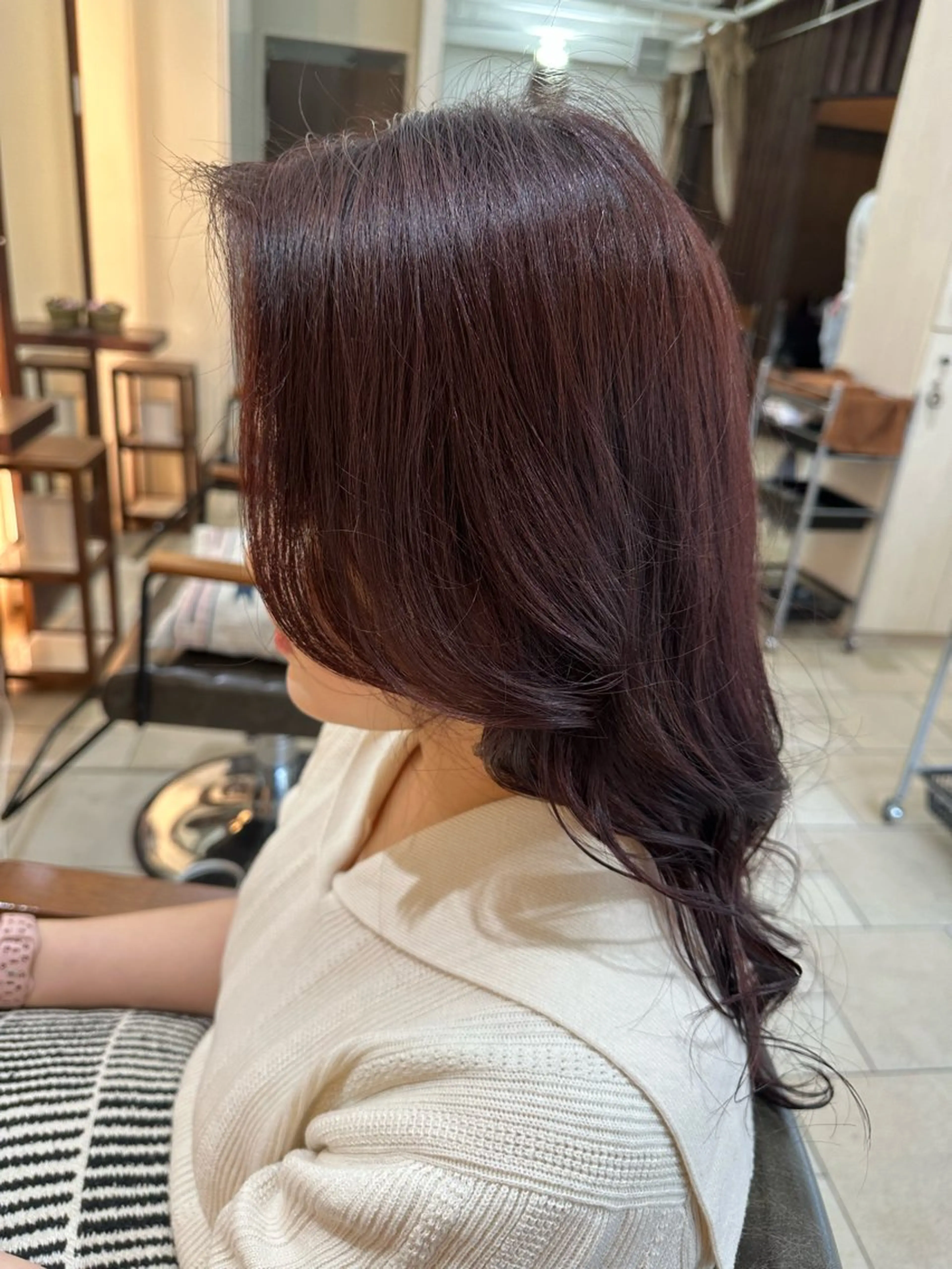 セミロング カラー カット ヘアカラー トリートメント 我満 宏映のヘアスタイル