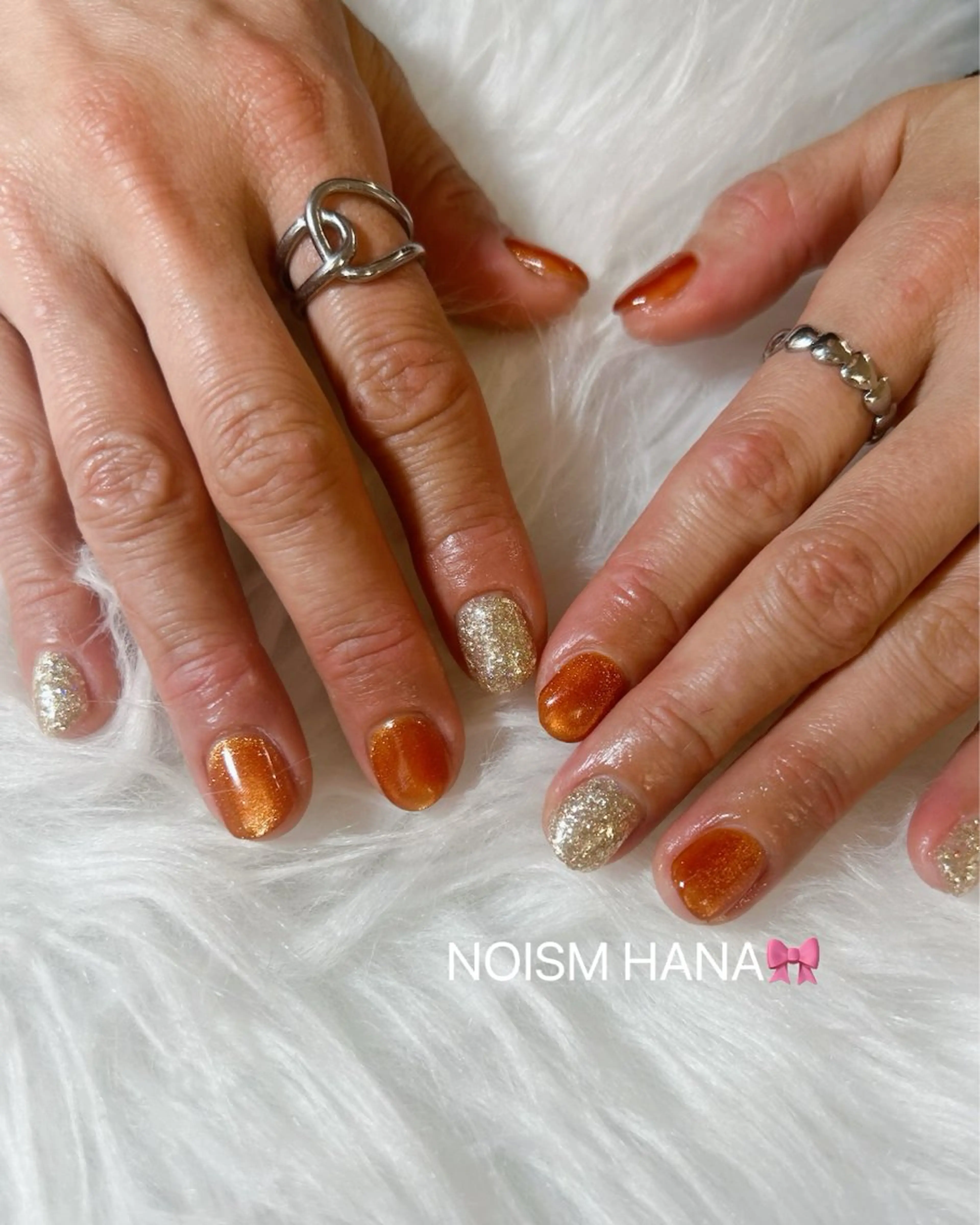 ネイル グラデーション キラキラネイル 韓国ネイル マグネットネイル ニュアンスネイル ハンドネイル 🎀大人nail /NOISMはな🎀のネイルデザイン