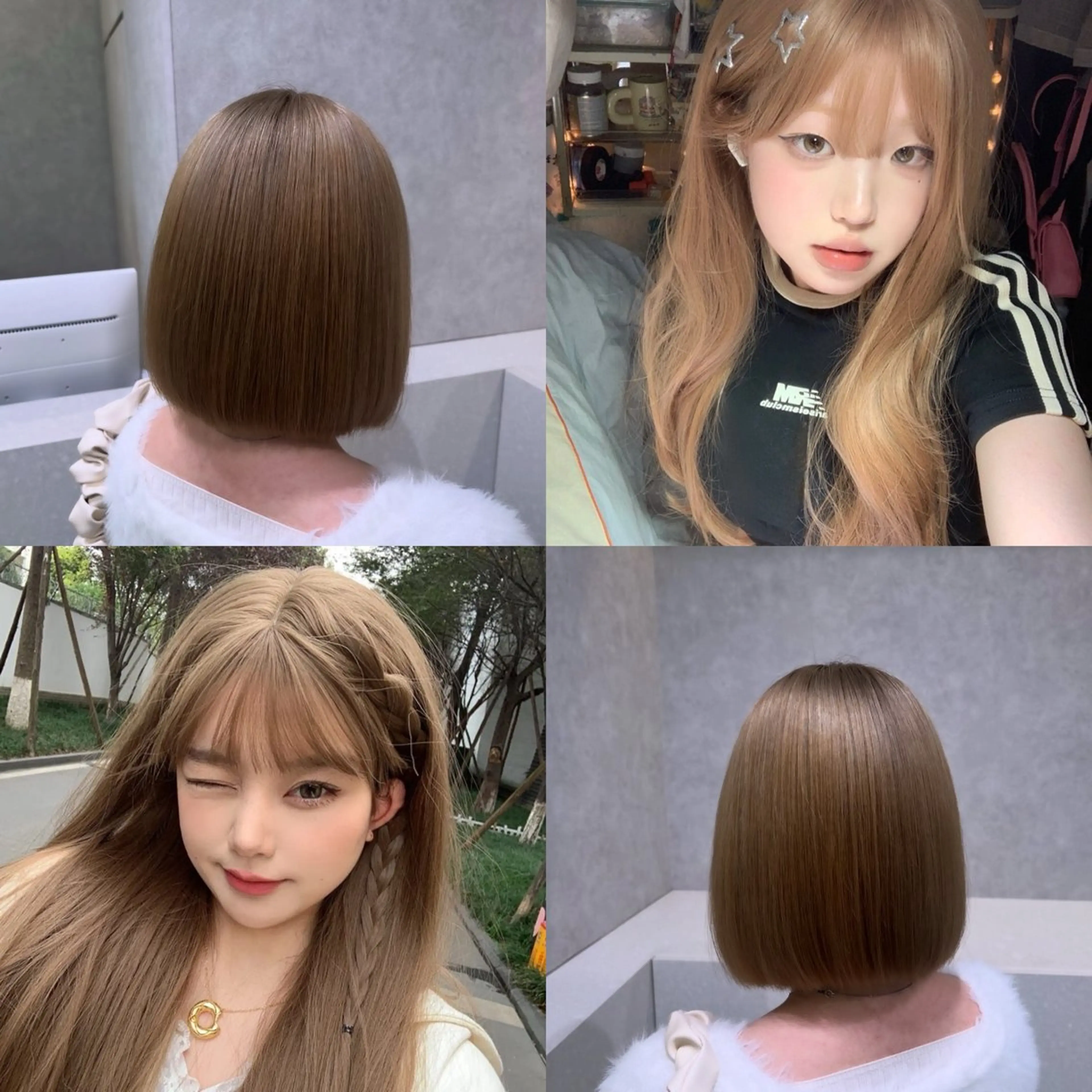 ミディアム カラー カット ヘアカラー トリートメント 韓国レイヤー🇰🇷 顔周り/yui💞のヘアスタイル