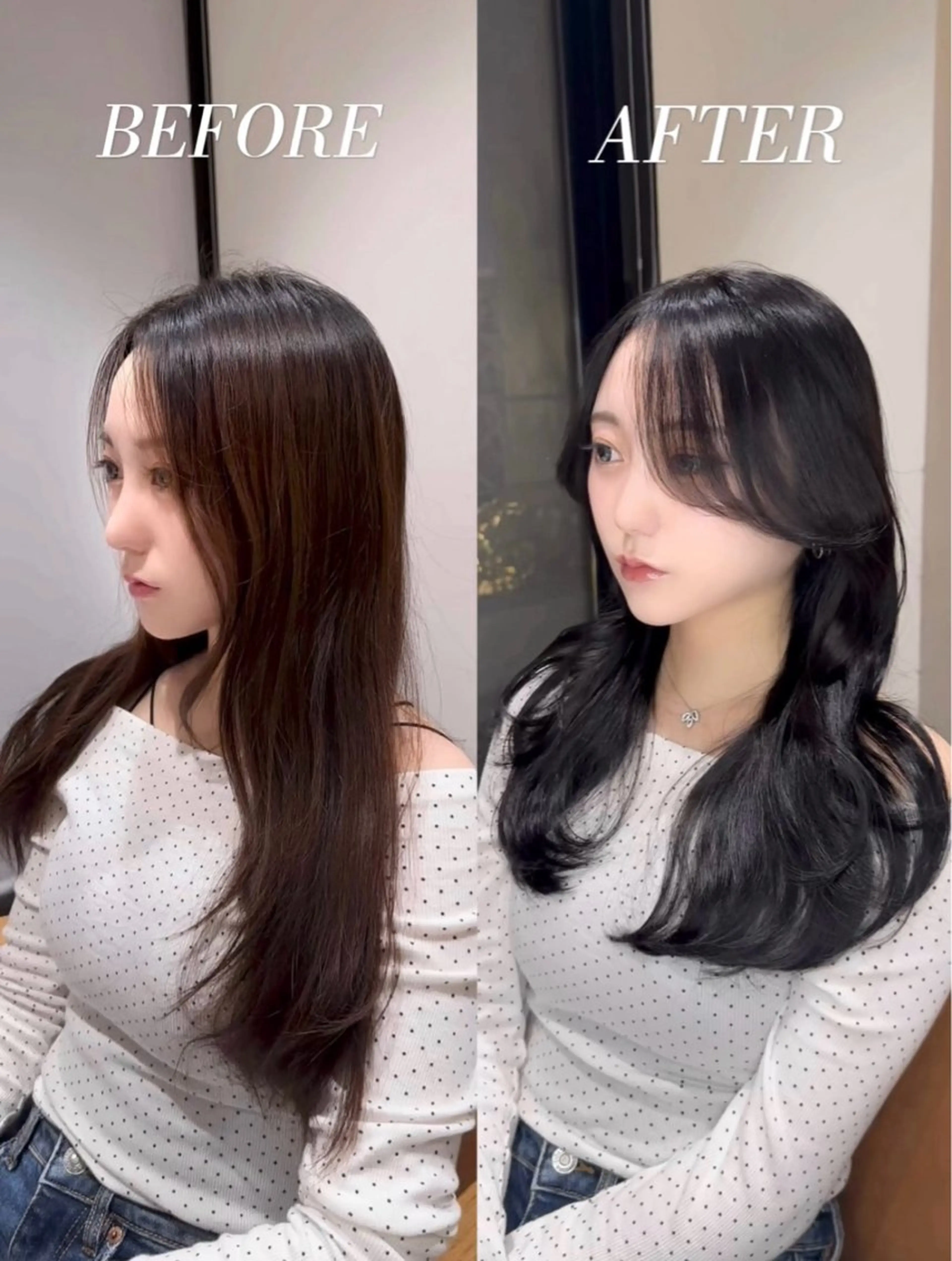 ロング カラー 韓国レイヤーカット 透明感カラー冨田那樹のヘアスタイル