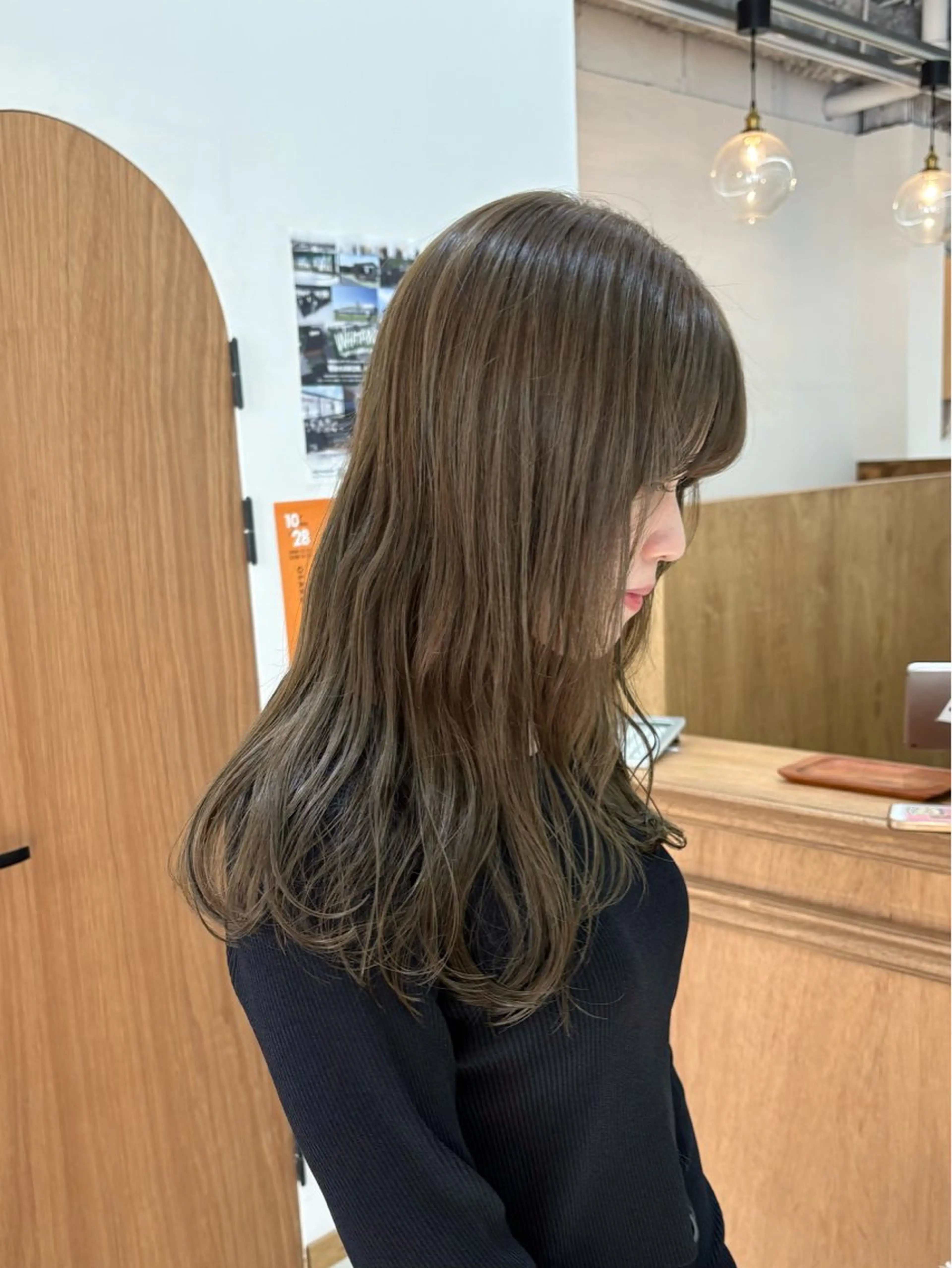 セミロング カラー ヘアアレンジ 透明感カラー カット ヘアカラー トリートメント ハル🌸柔色/ ブリーチなし/艶髪のヘアスタイル