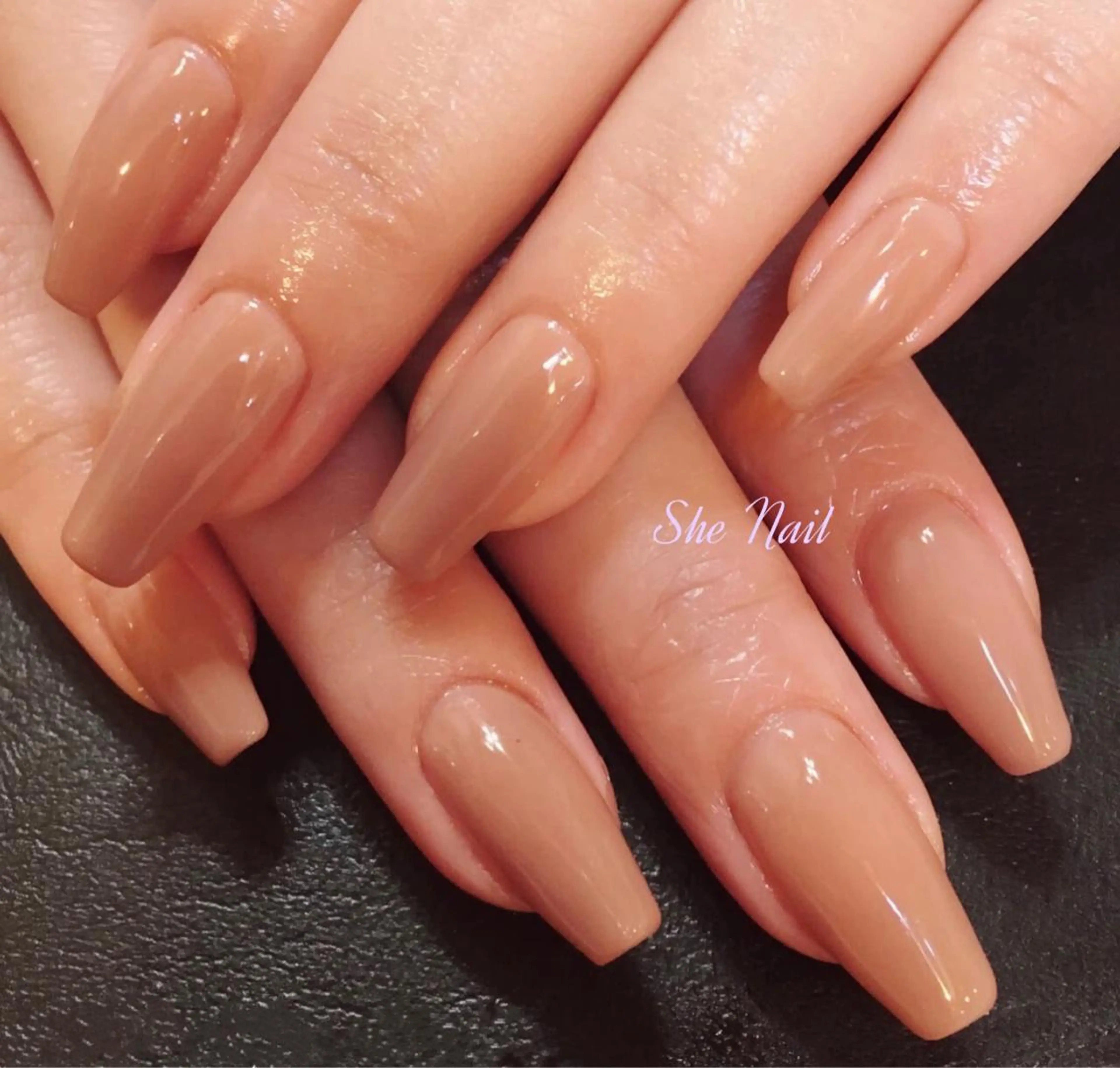 ネイル 長さ出し ワンカラーネイル ネイルチップ ハンドネイル She   Nail所属・ISA_ BELLAのネイルデザイン
