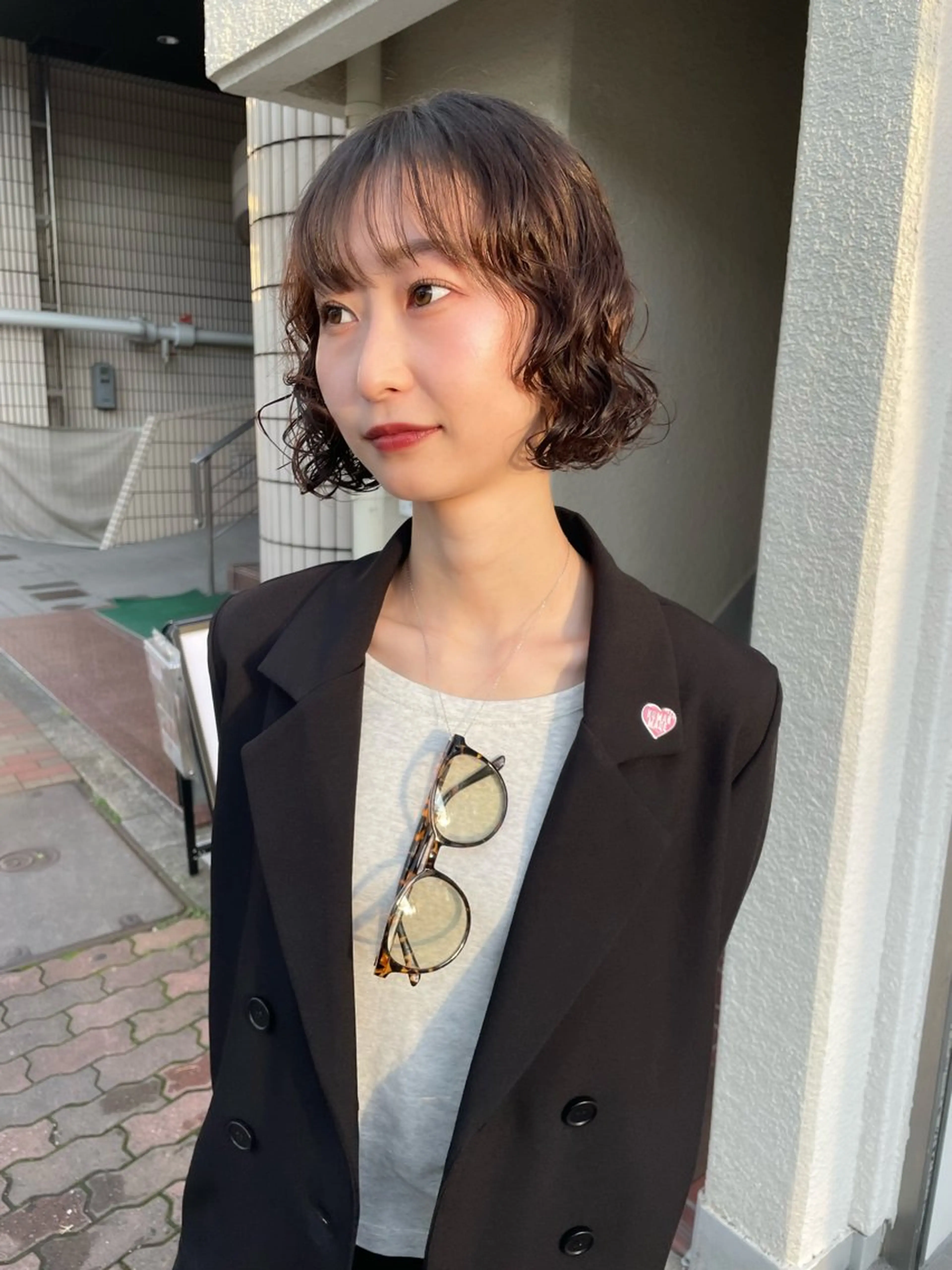 ショート パーマ パーマ カットモデル/ ハイトーン/ゆうあのヘアスタイル