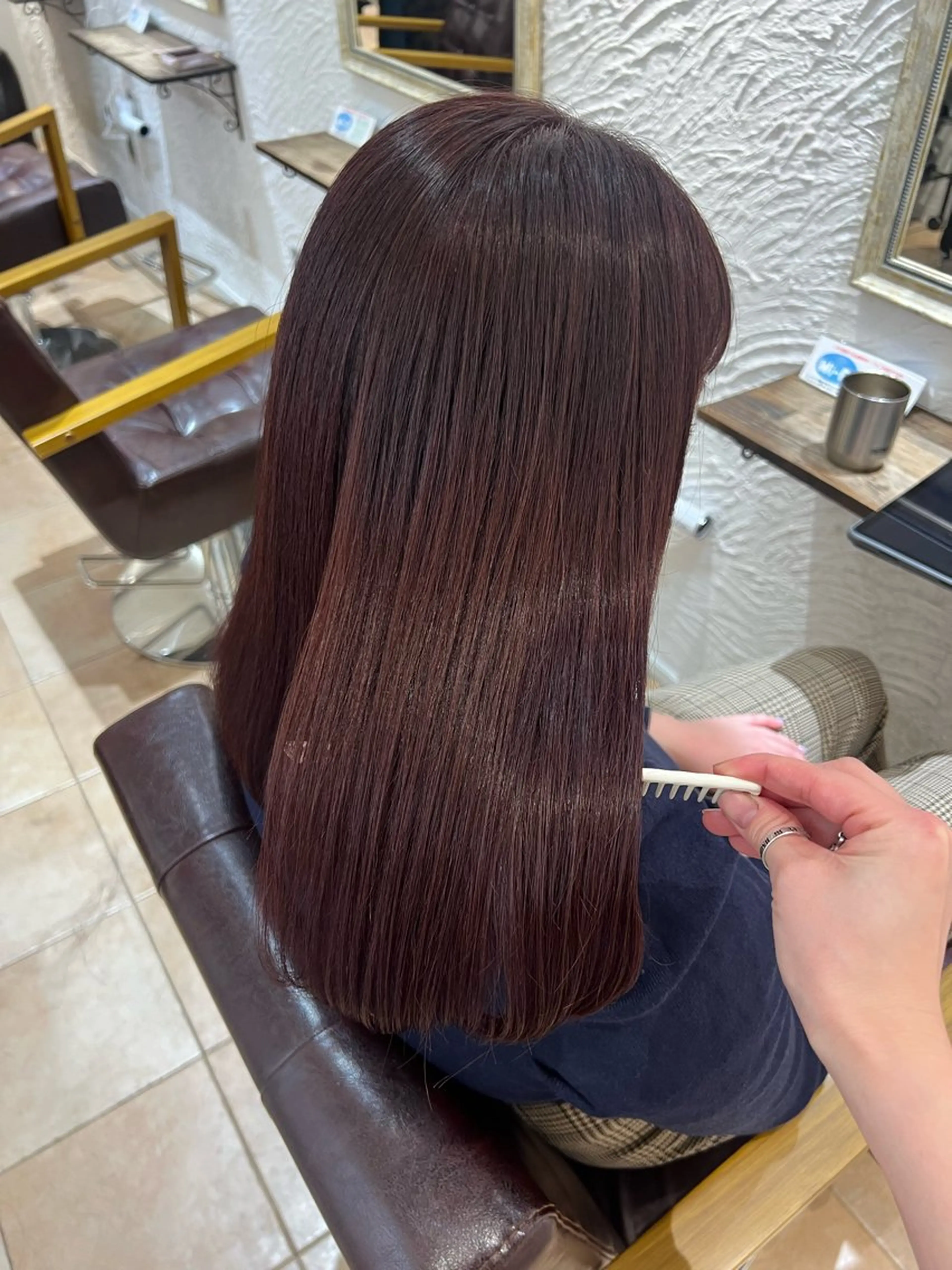 セミロング カラー 🥀韓国ヘア🥀 宮津真菜のヘアスタイル