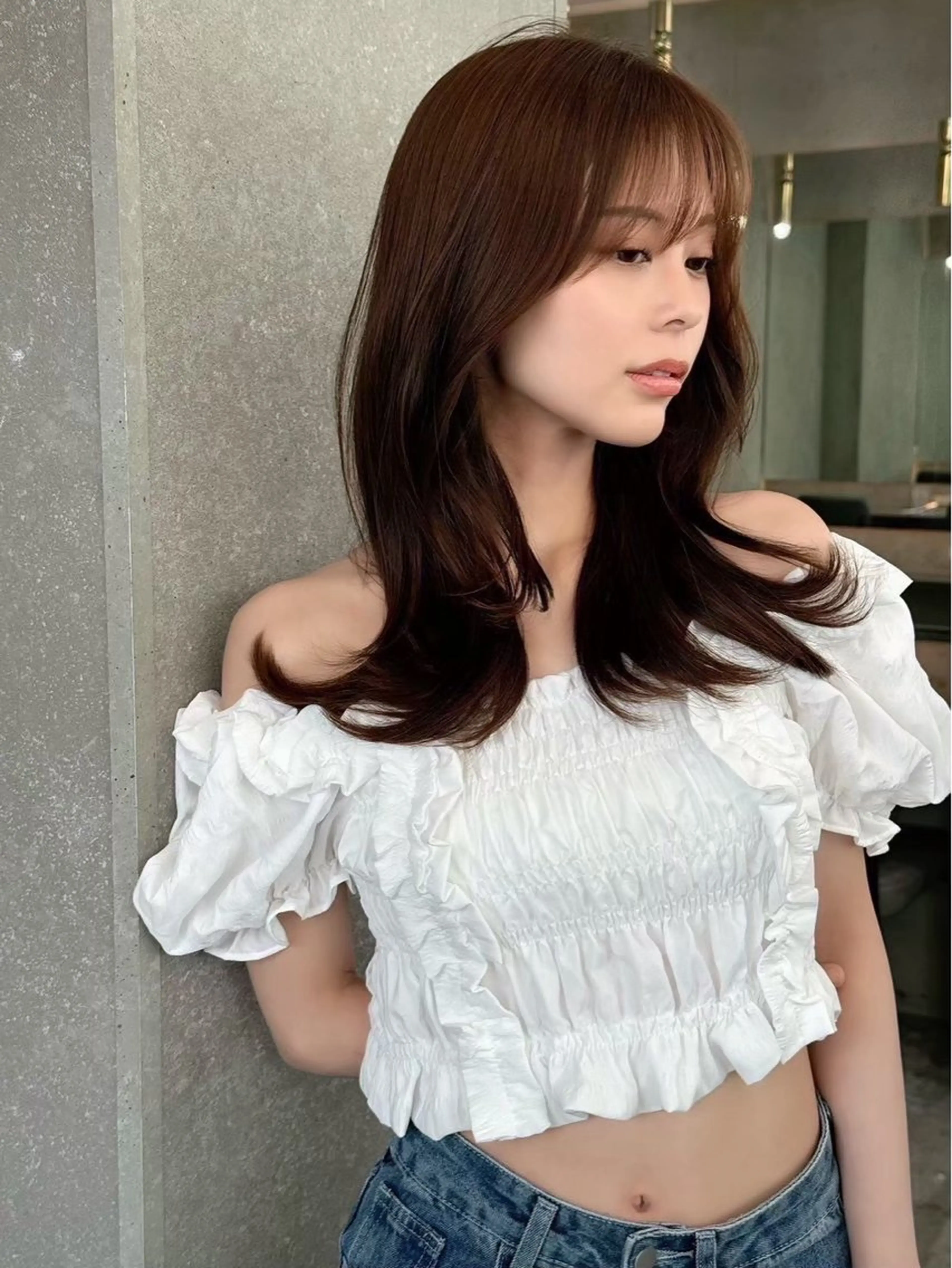 セミロング カラー 透明感/ガーリー‎♡ ‪/ななみ🎀のヘアスタイル