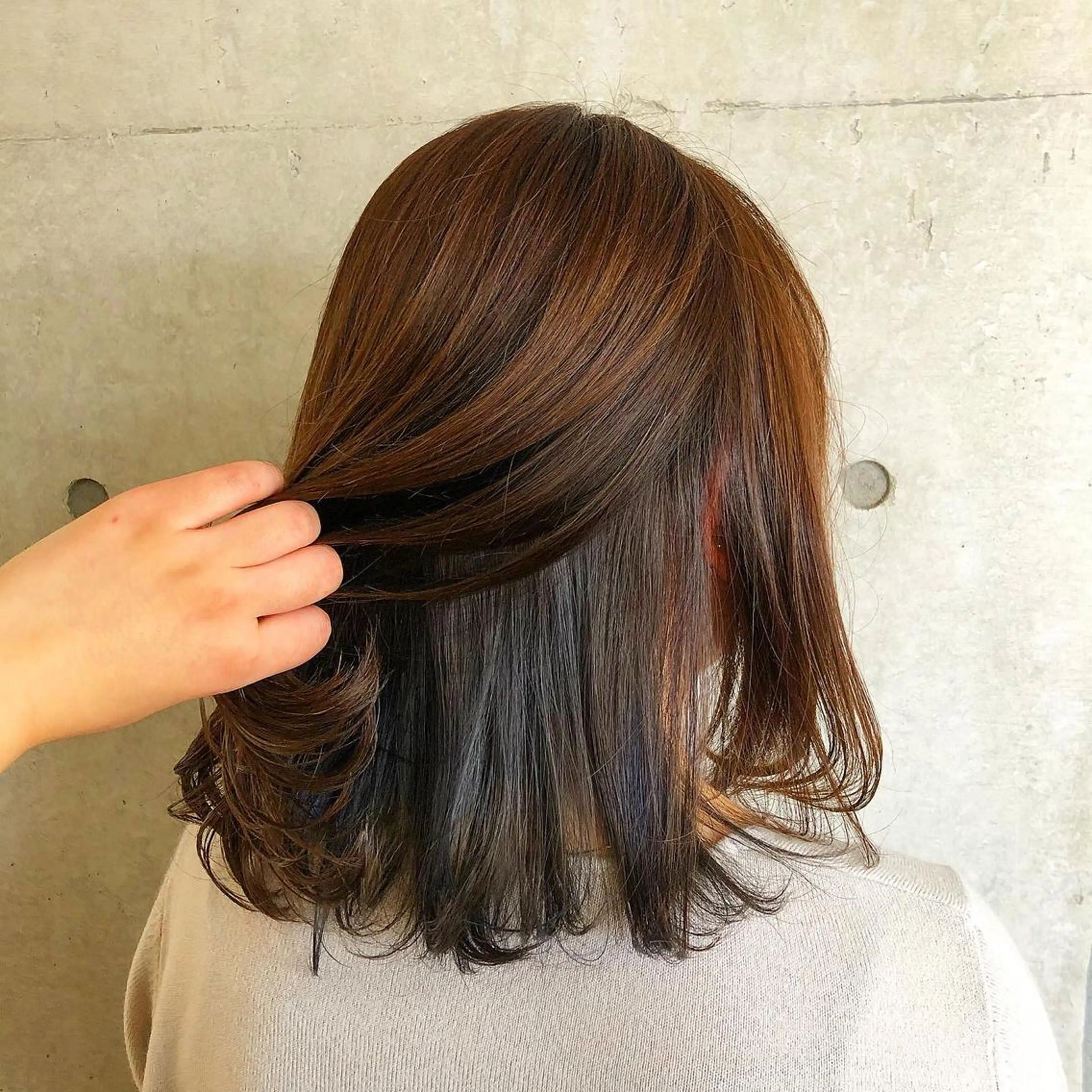 ミディアム カラー インナーカラー nagisa /縮毛矯正のヘアスタイル