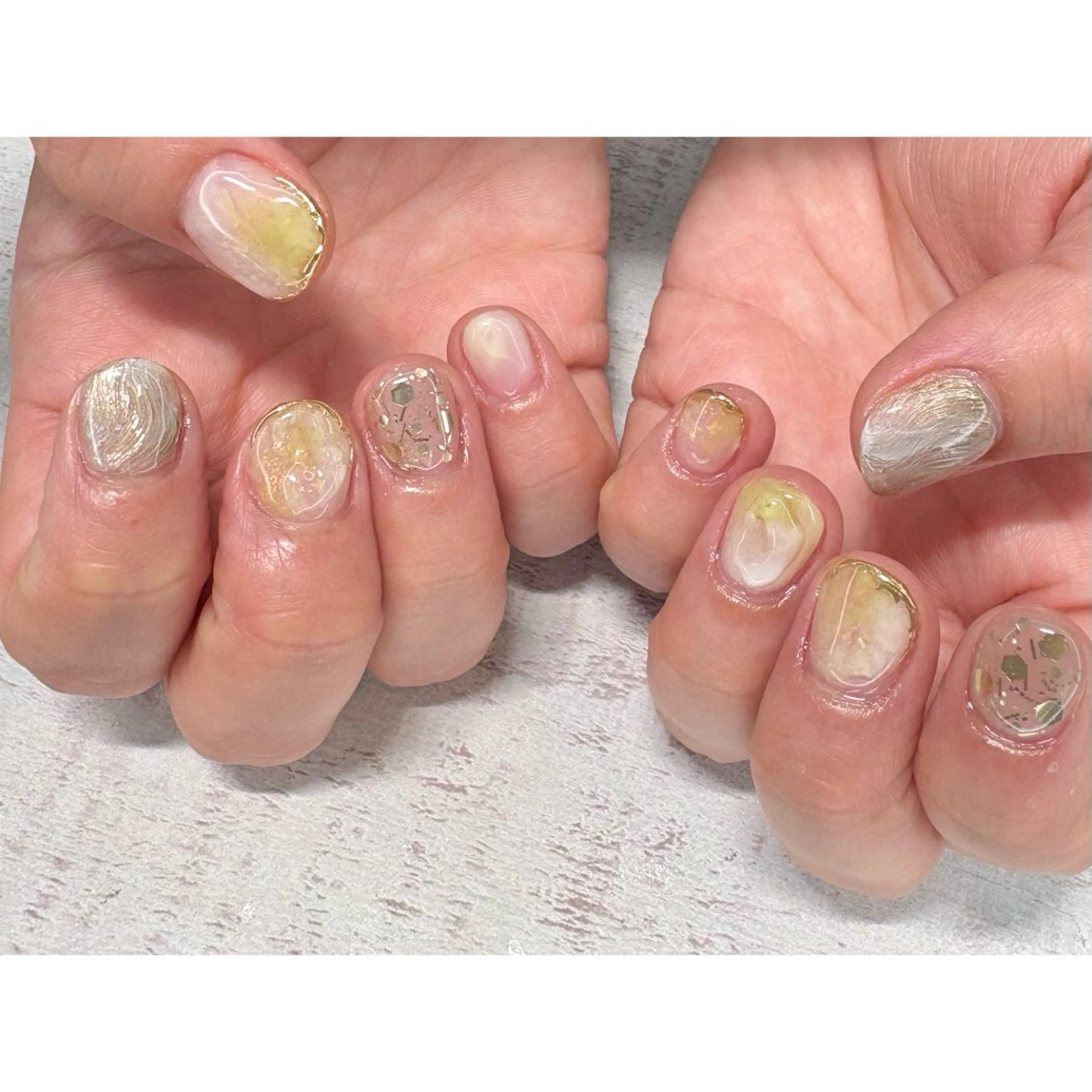 ネイル ハンドネイル 𖡼 yumenoのネイルデザイン